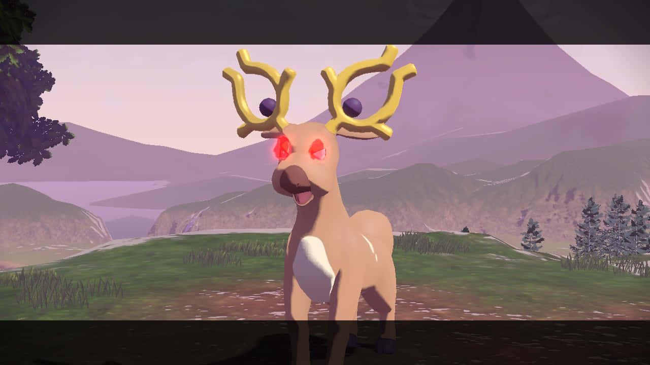 Stantler With Red Eyes Background