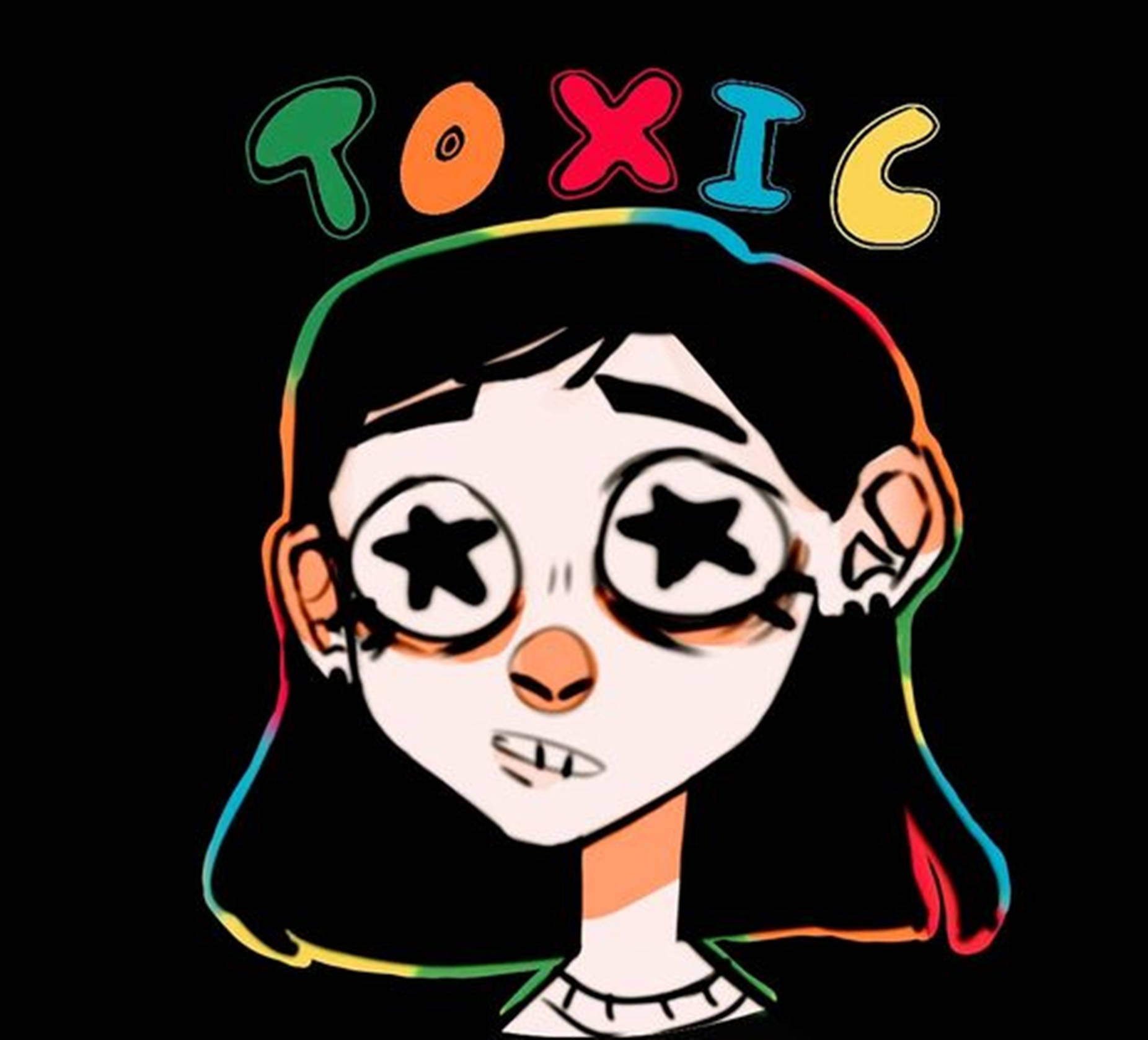 Star Eyes Toxic Girl Unique Cool Pfp Art