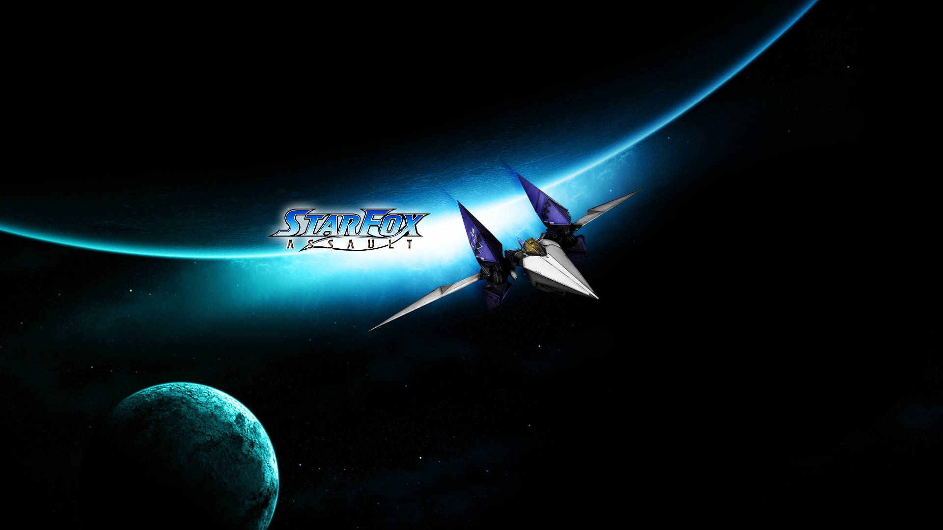 Star Fox Assault Battleship In Space Background