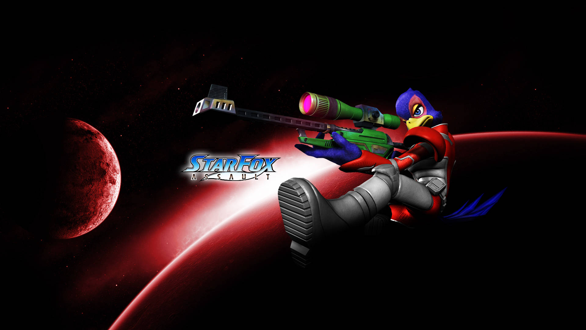 Star Fox Assault Falco Lombardi In Space Background