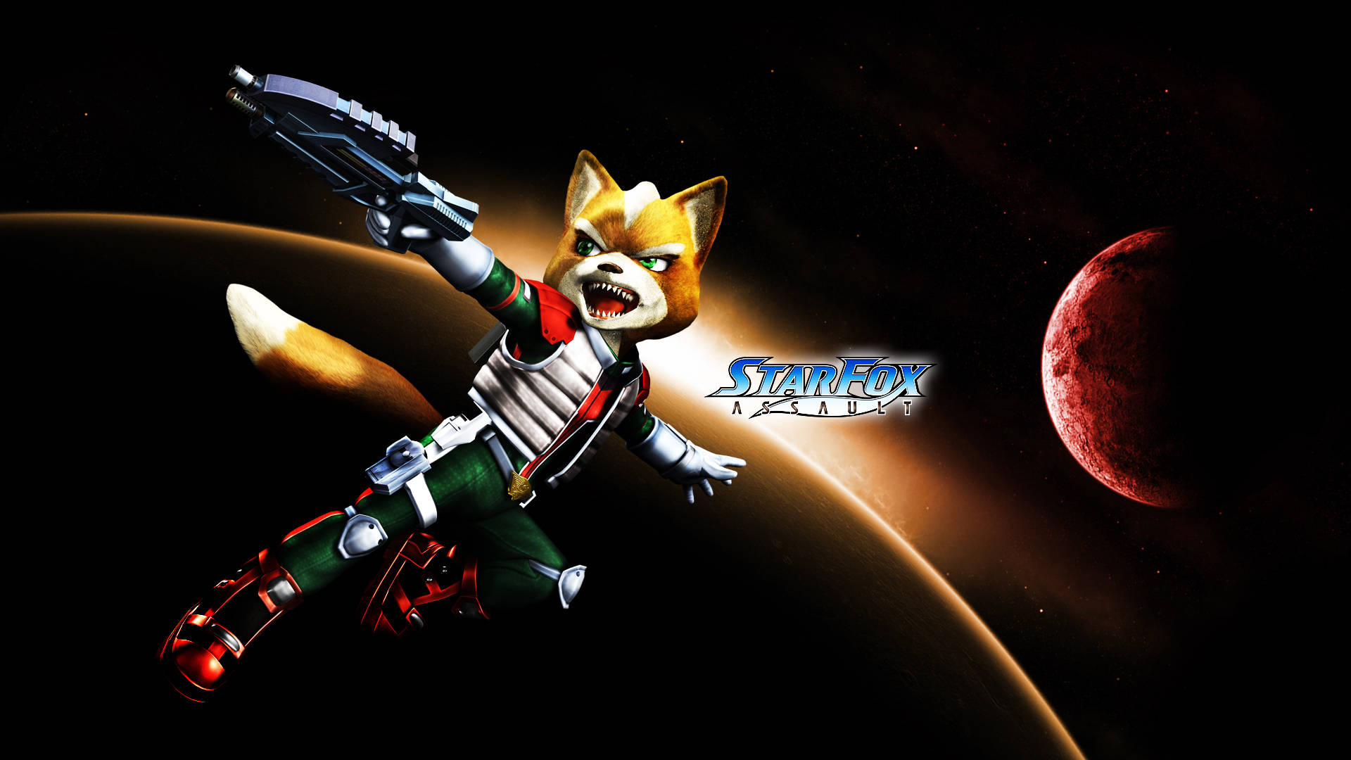 Star Fox Assault Fox Mccloud Holding Gun Background