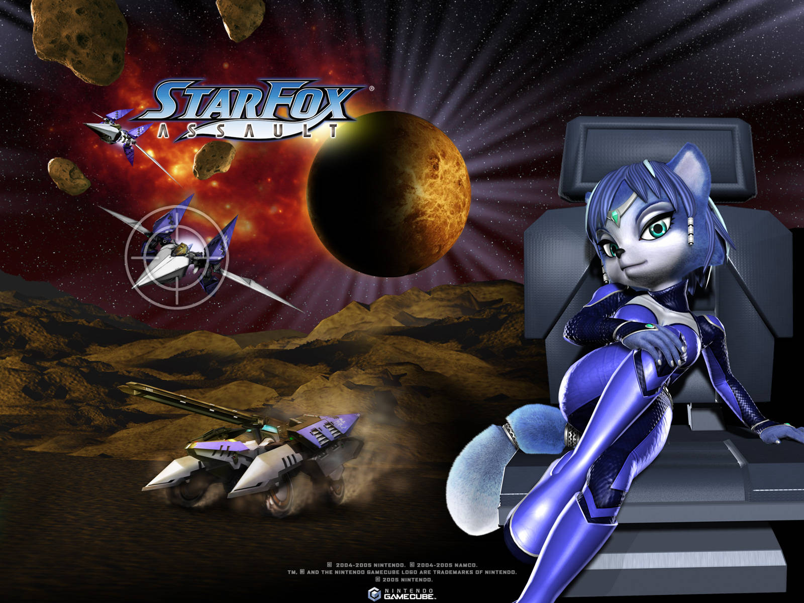 Star Fox Assault Krystal On Chair Background