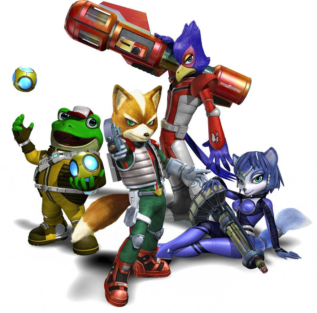 Star Fox Characters On White Background Background