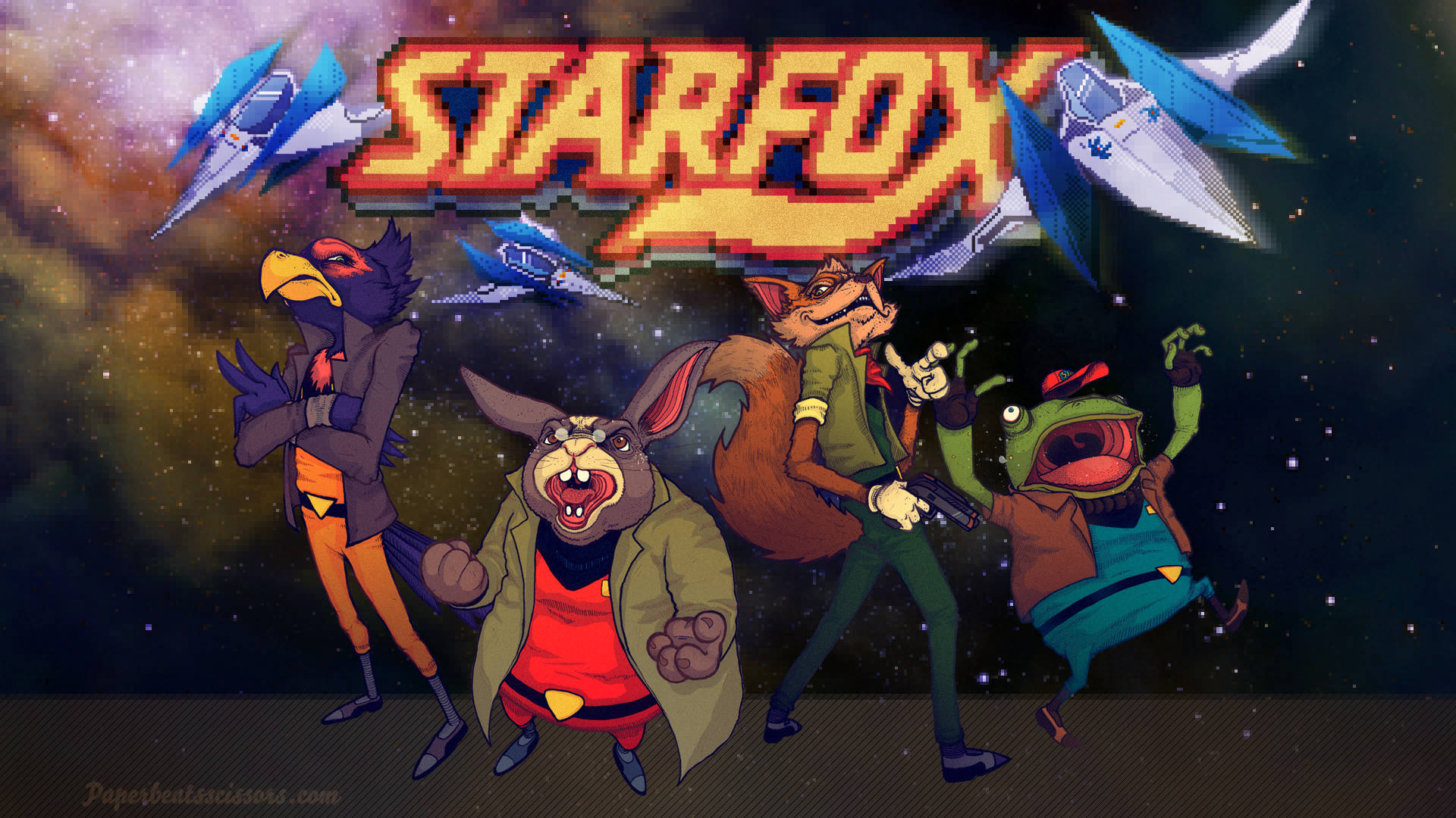 Star Fox Retro Character Art Background