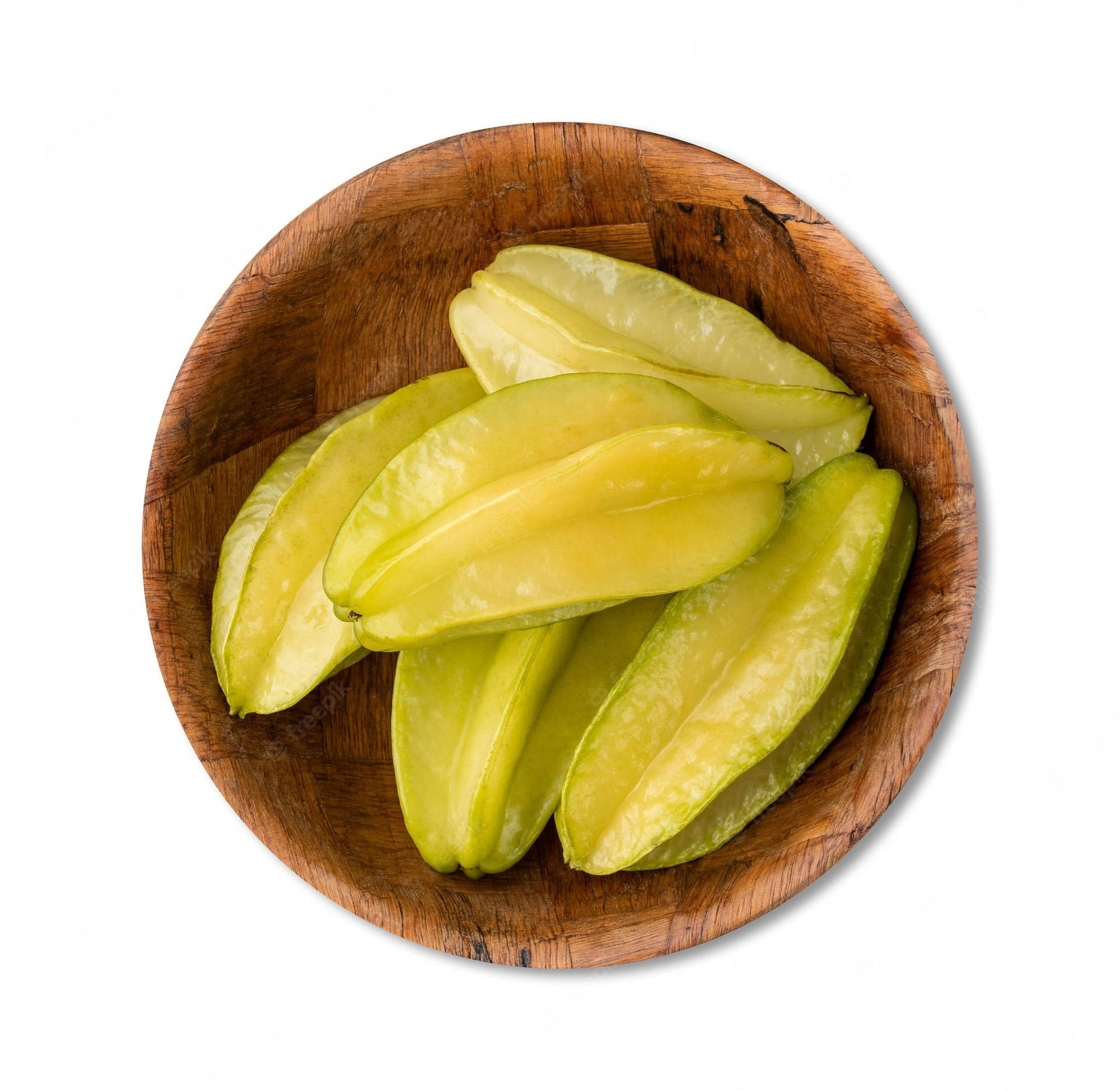 Star Fruit In Wooden Bowl