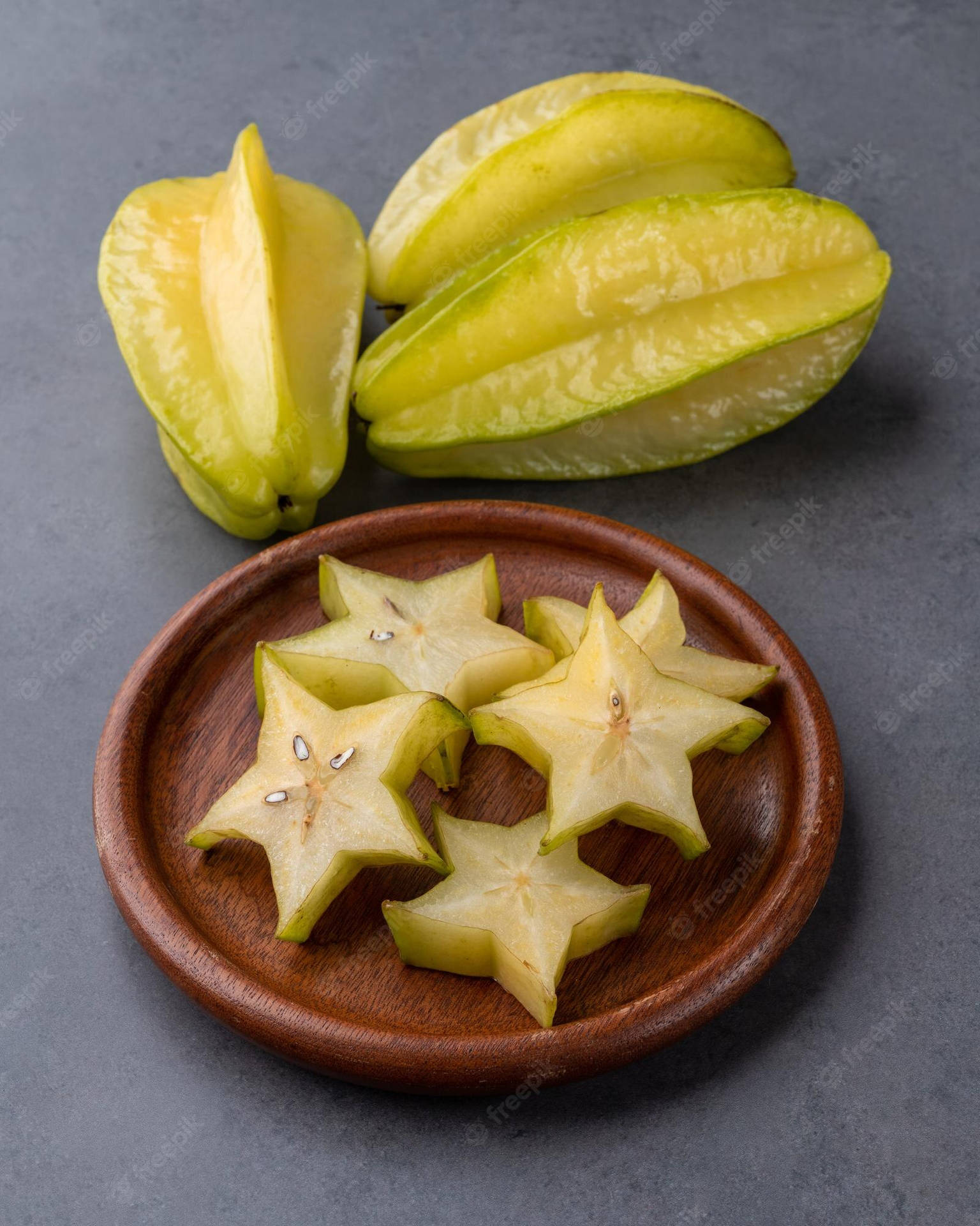 Star Fruit On The Gray Table