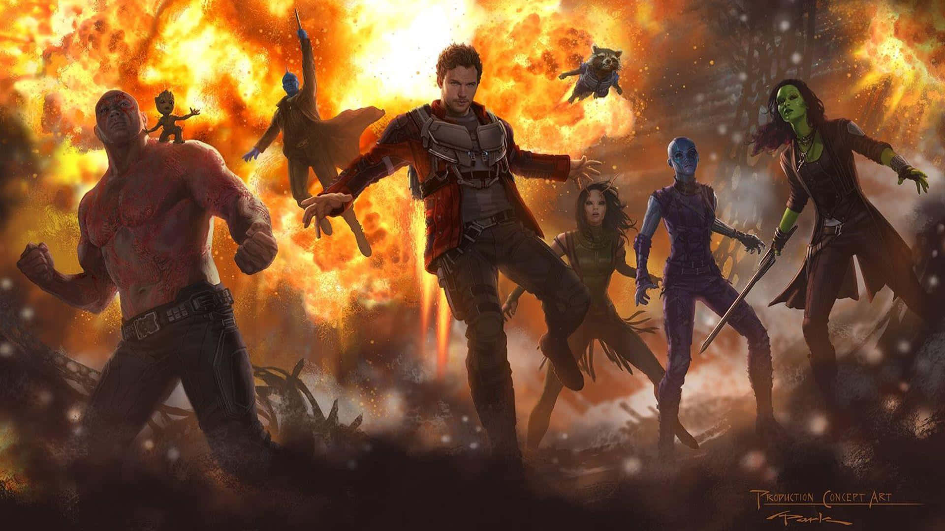 Star-lord And His Team Of Guardians Are Ready To Save The Galaxy In Guardians Of The Galaxy 2 Background