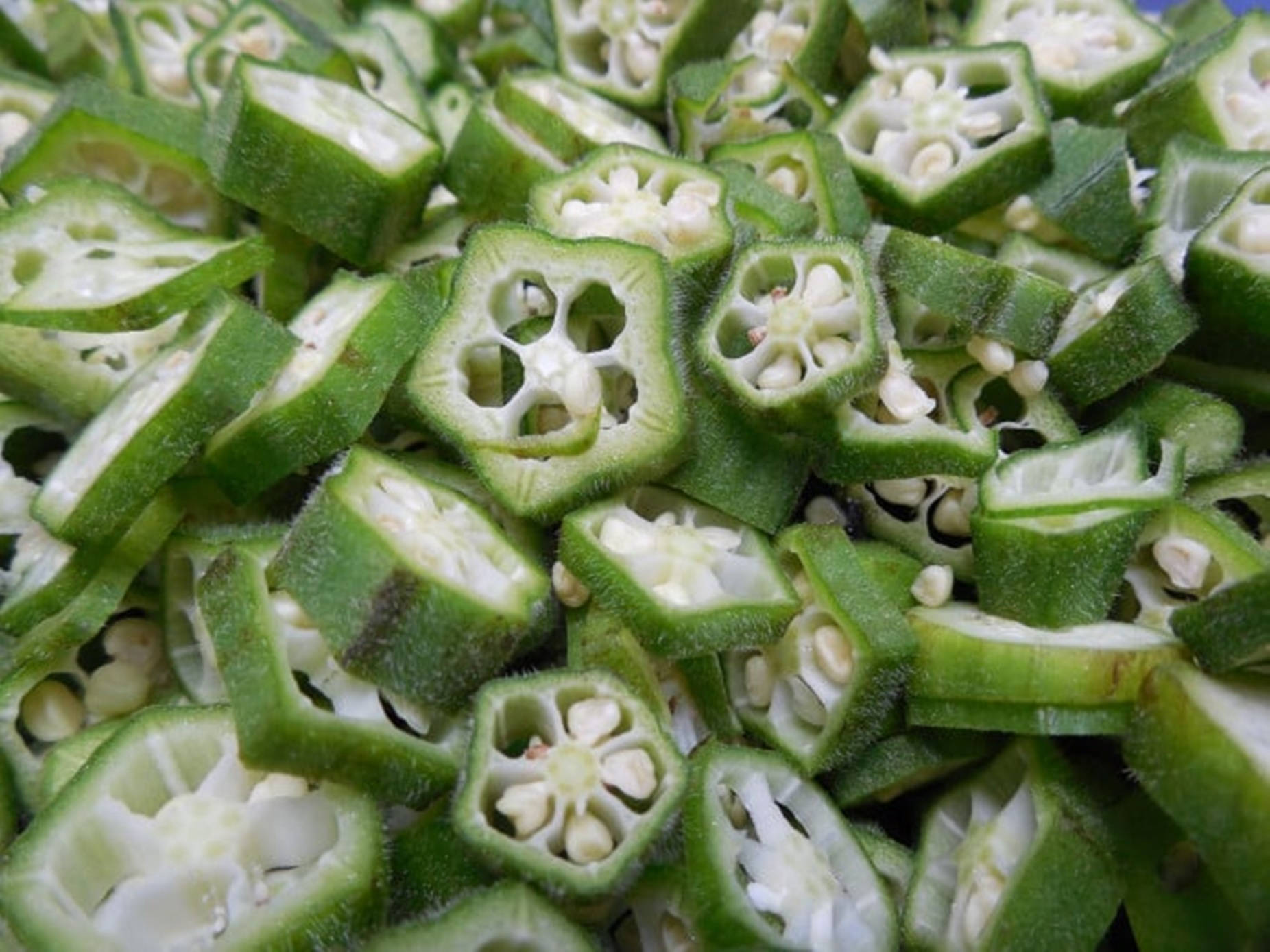 Star-shaped Chopped Okra Background