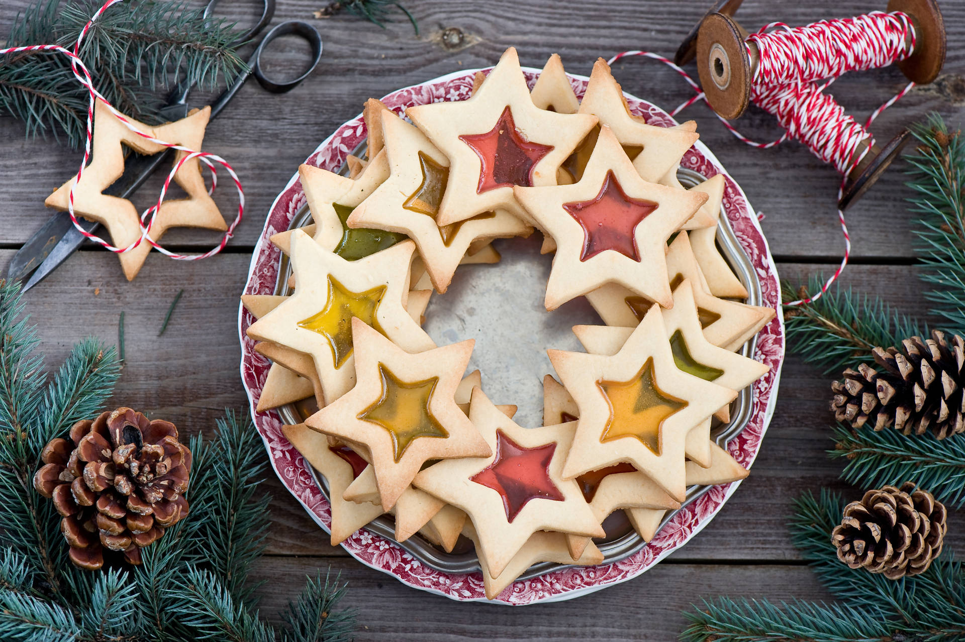 Star-shaped Cookies Background