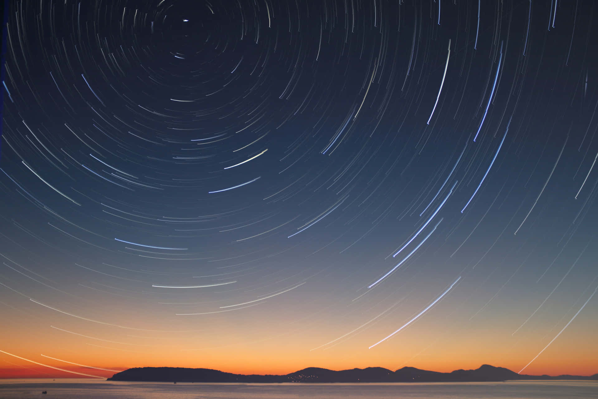 Star Sky Over The Ocean Background