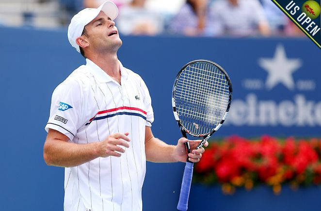 Star Tennis Player Andy Roddick In Full Swing