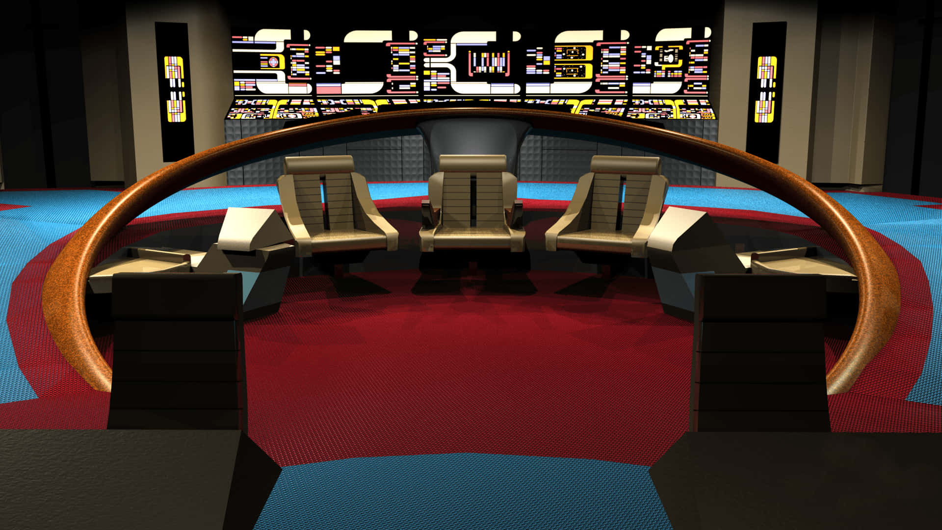Star Trek Enterprise Bridge Command Area Digital Illustration Background