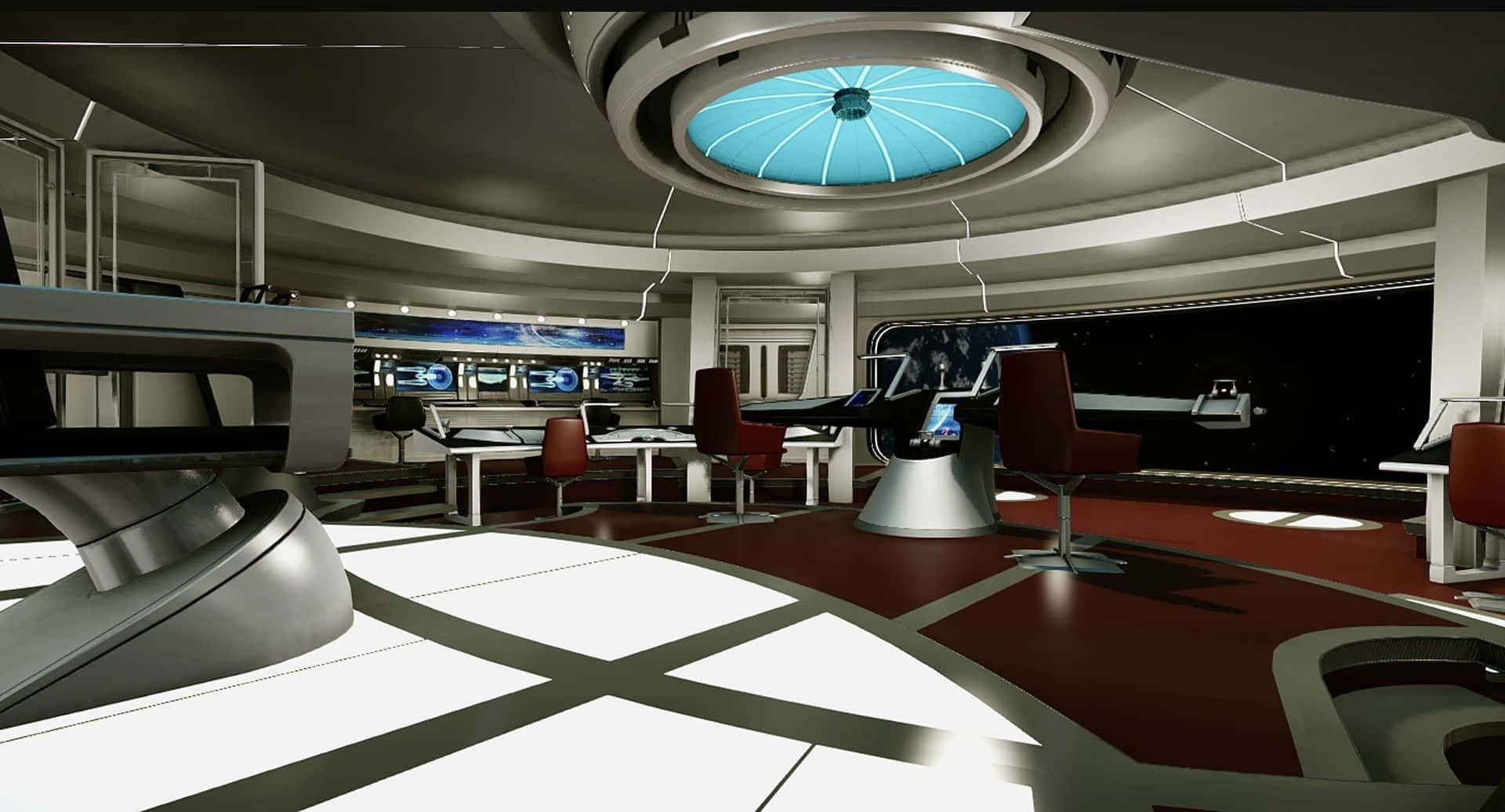 Star Trek Enterprise Bridge Crew Digital Illustration Background