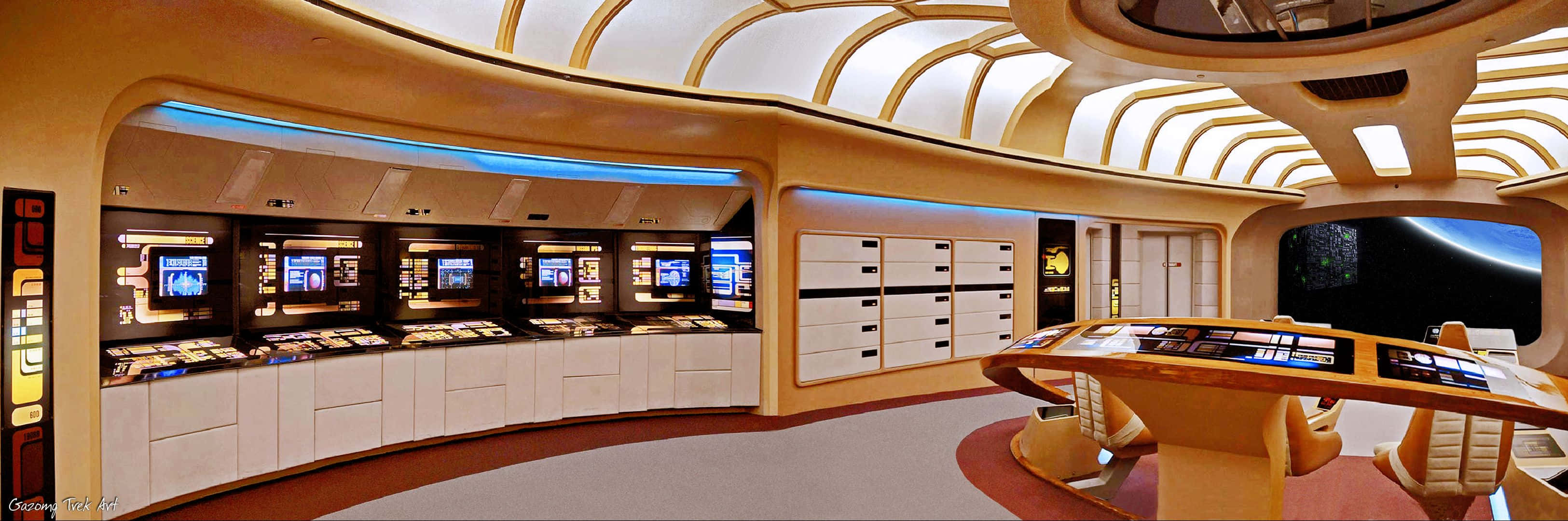 Star Trek Enterprise Bridge Panoramic Shot