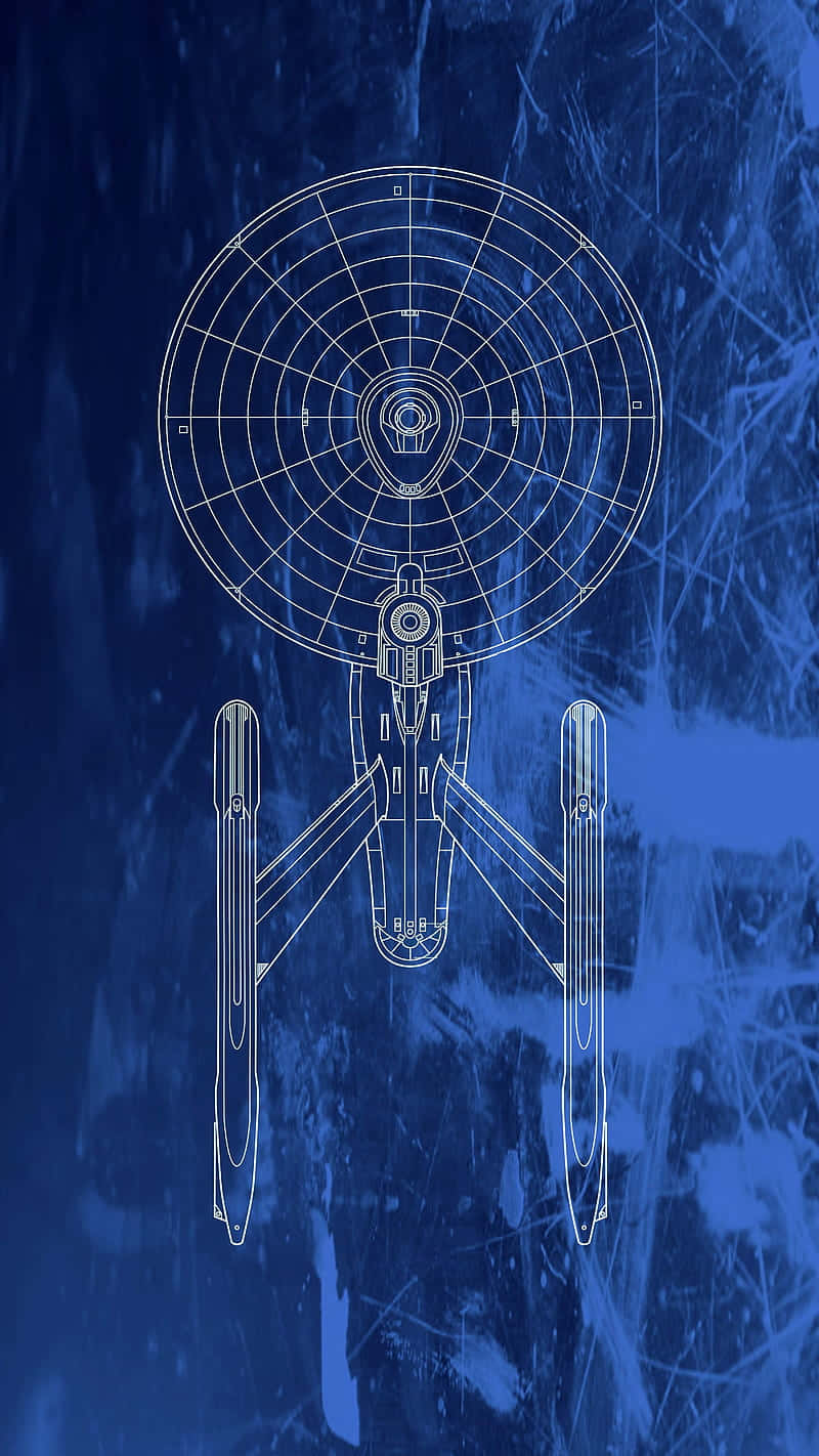 Star Trek Phone Blue Outline Enterprise Background