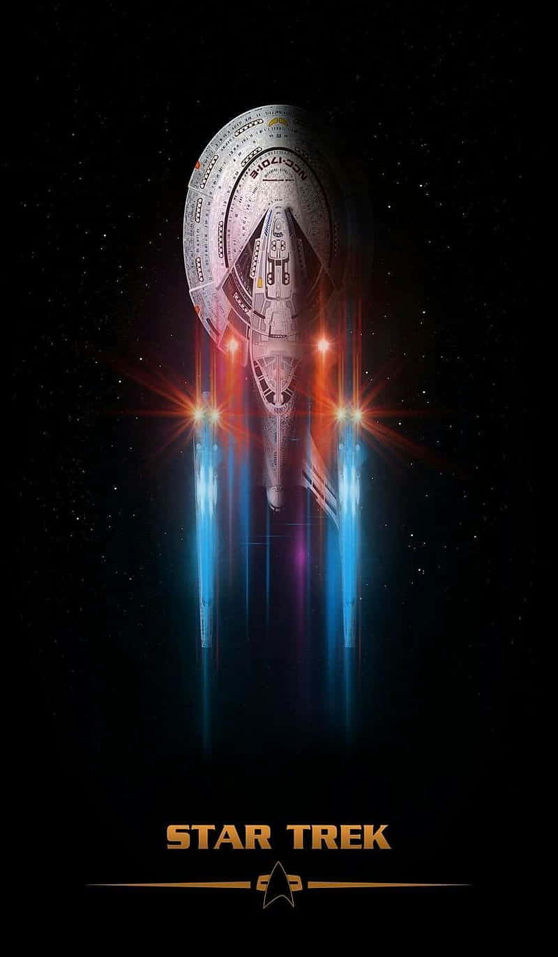 Star Trek Phone Enterprise Moving Up Background