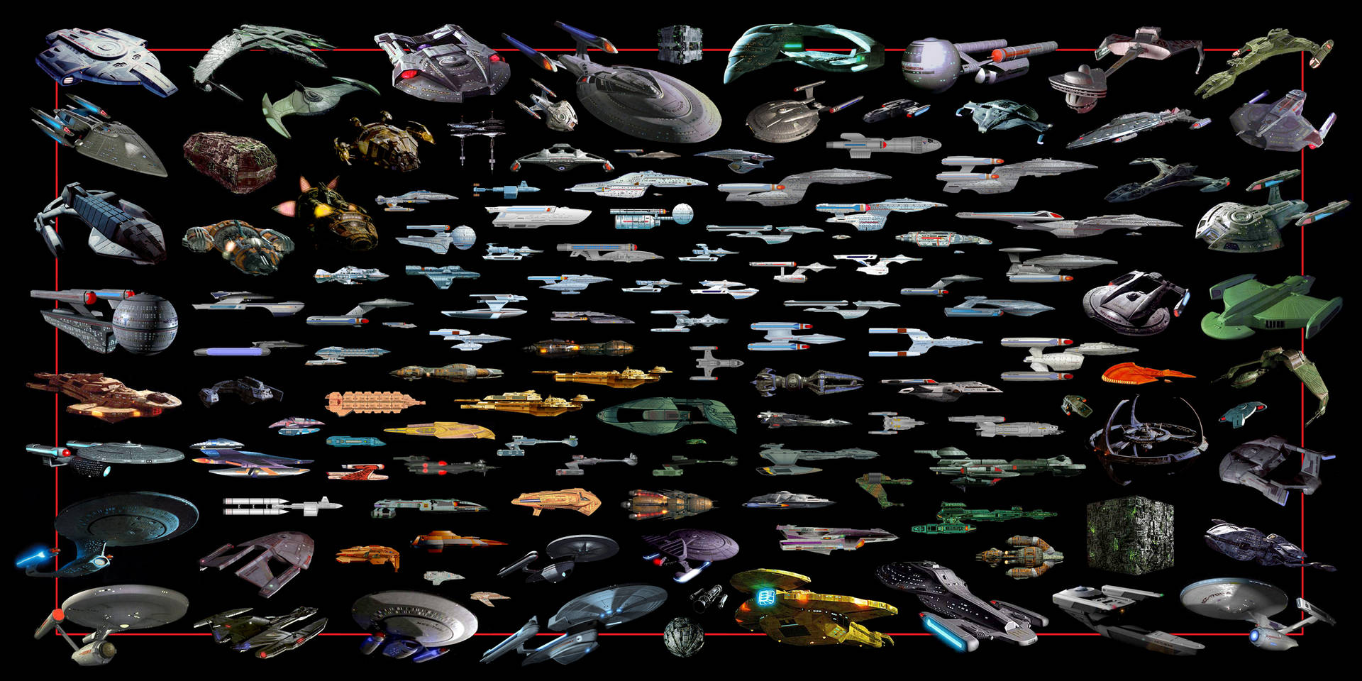 Star Trek Starship Different Models Background