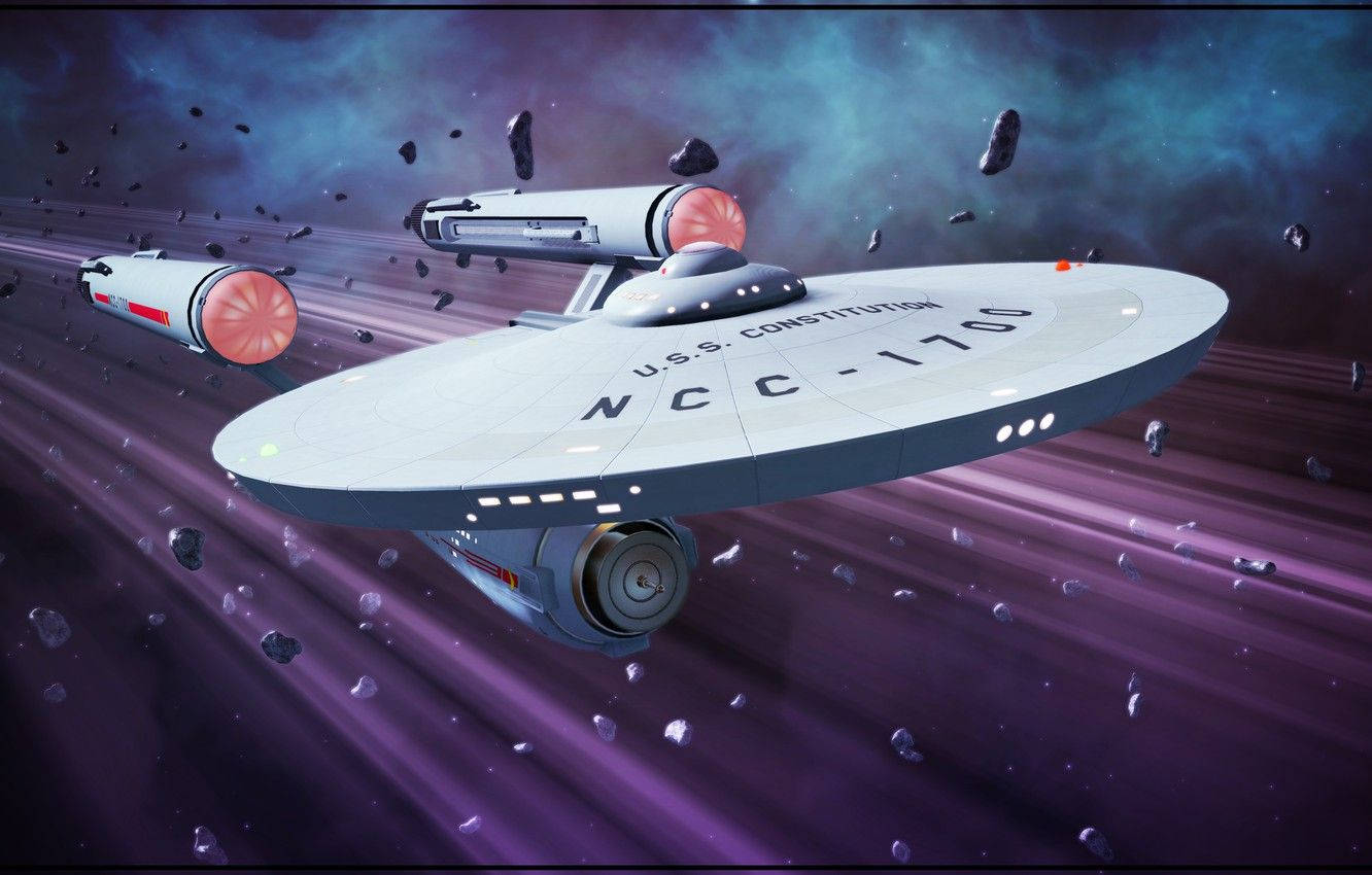Star Trek Starship Uss Constitution Hyperdrive Background