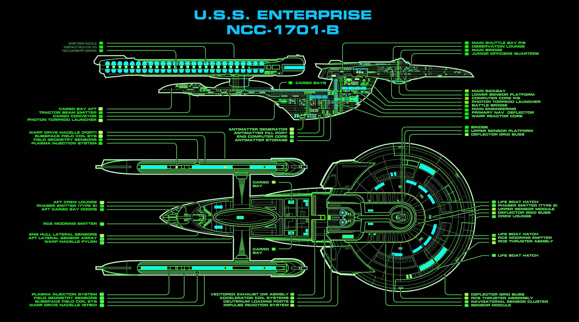 Star Trek Starship Uss Enterprise Blueprints Background