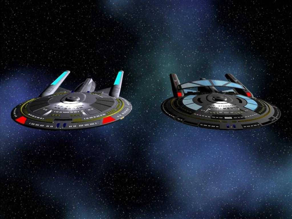 Star Trek Starship Uss Enterprise Two Models Background