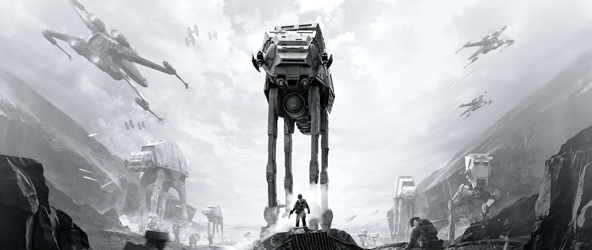 Star Wars 2560 X 1080 Black White Background