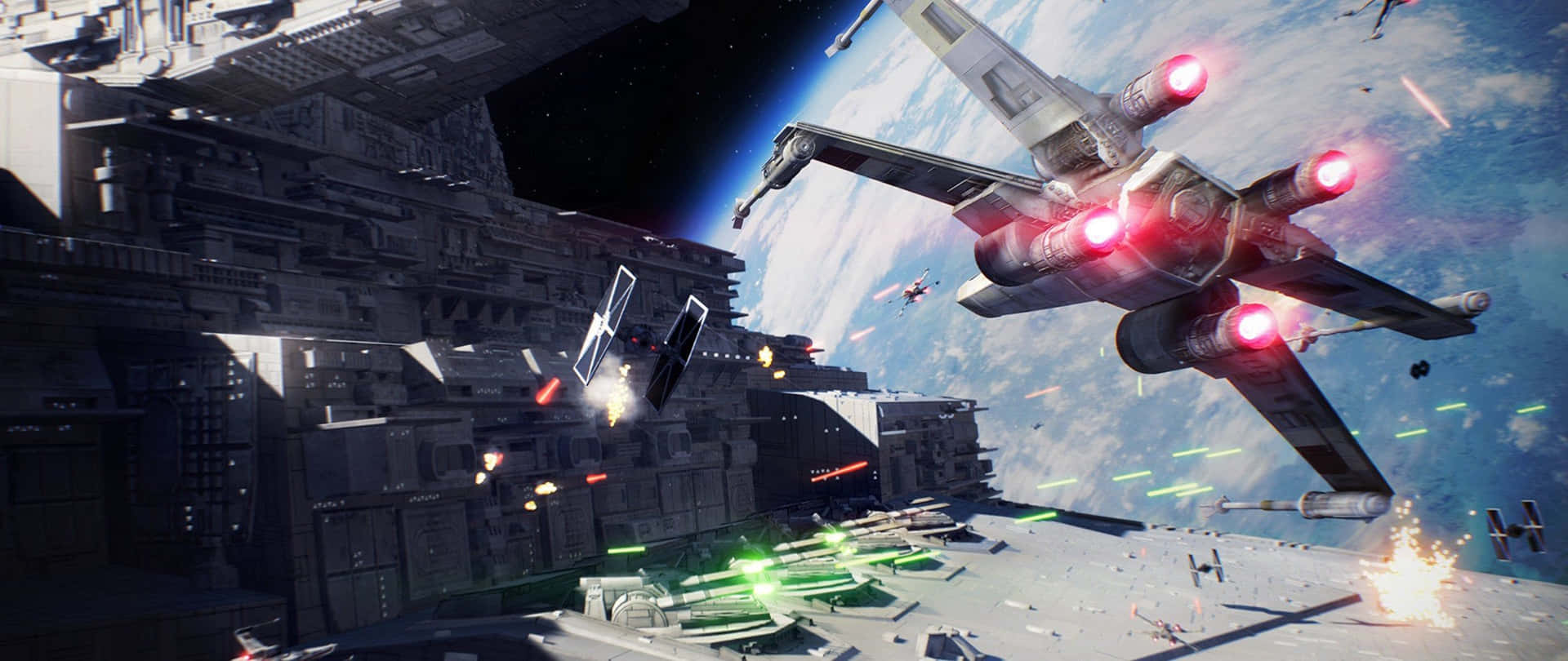 Star Wars 2560 X 1080 Ships Battle Background