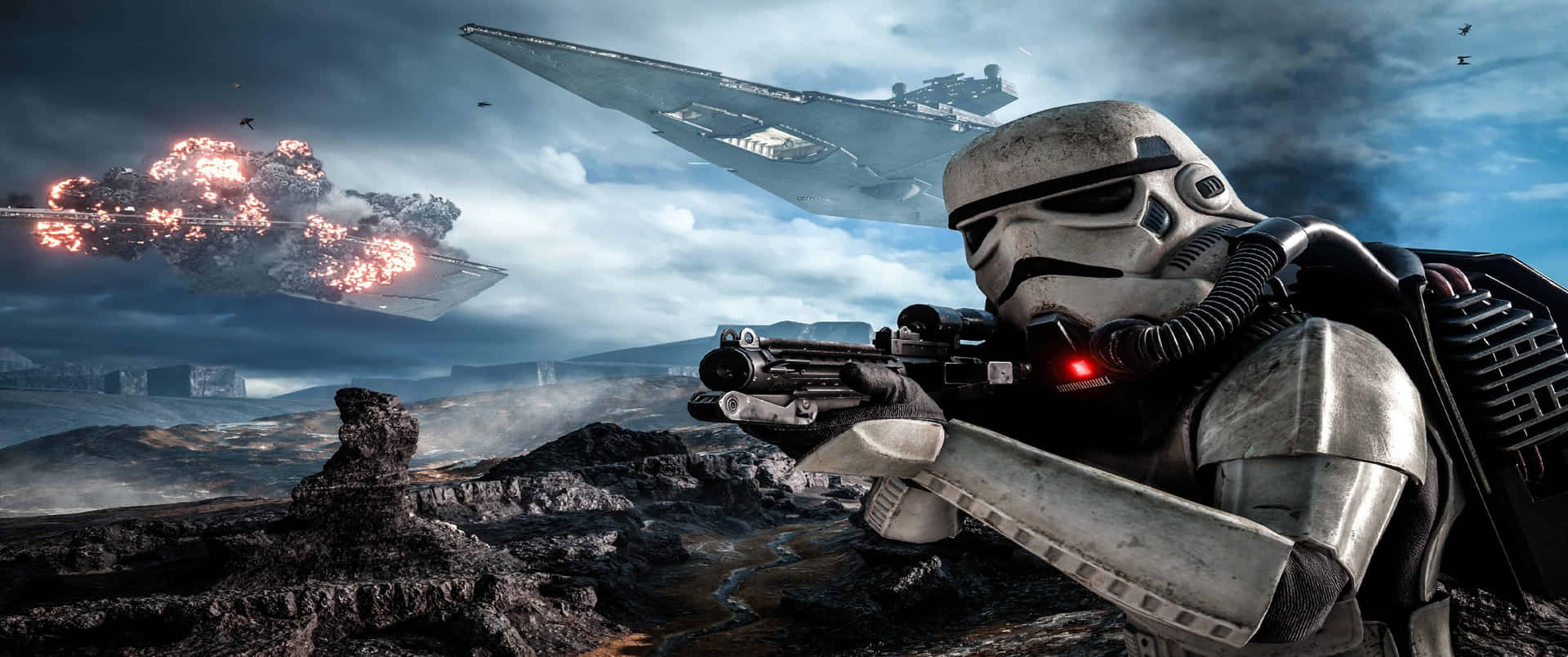 Star Wars Battlefront Stormtrooper Action Background