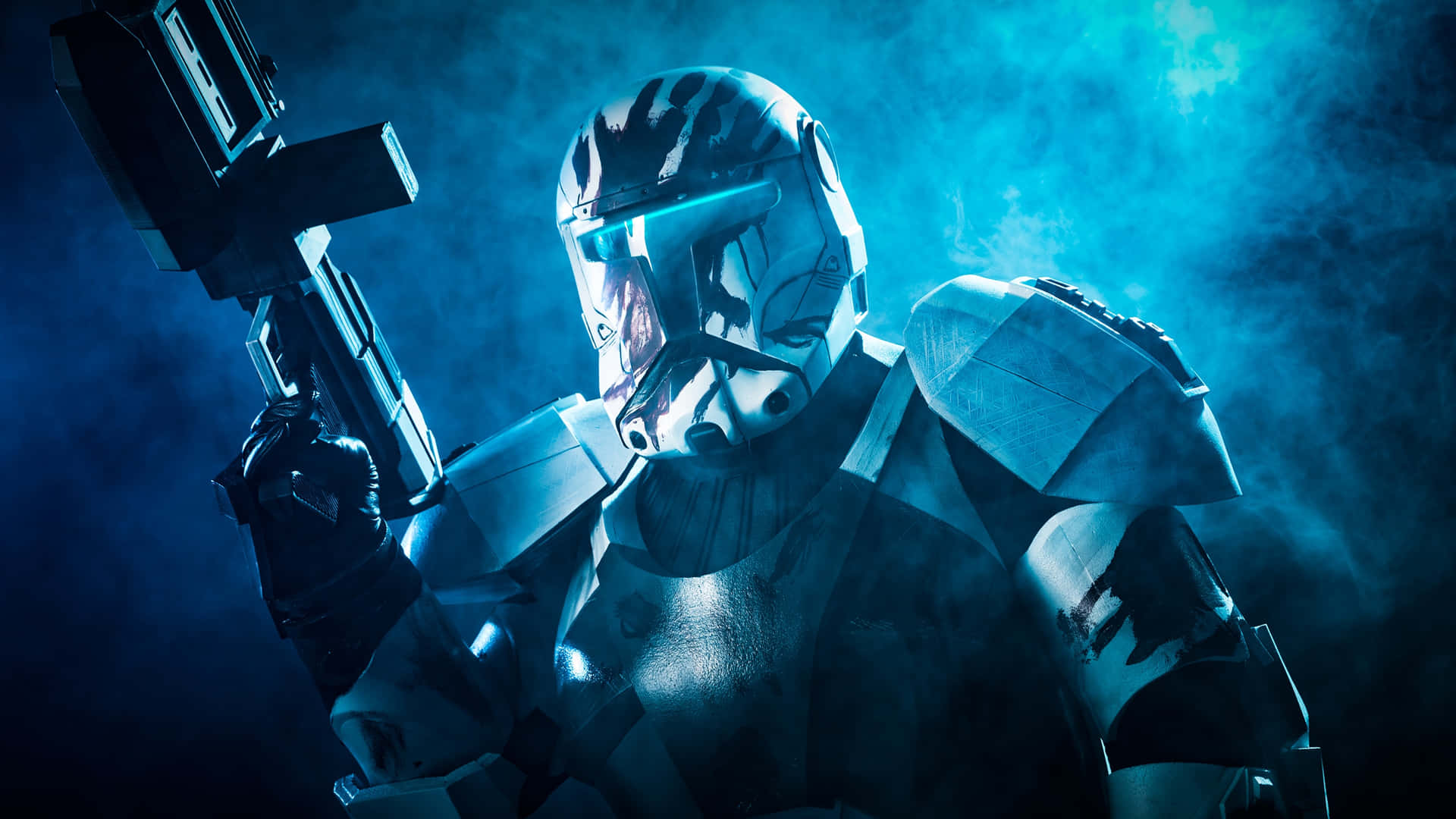 Star Wars Clone Trooperin Action Background