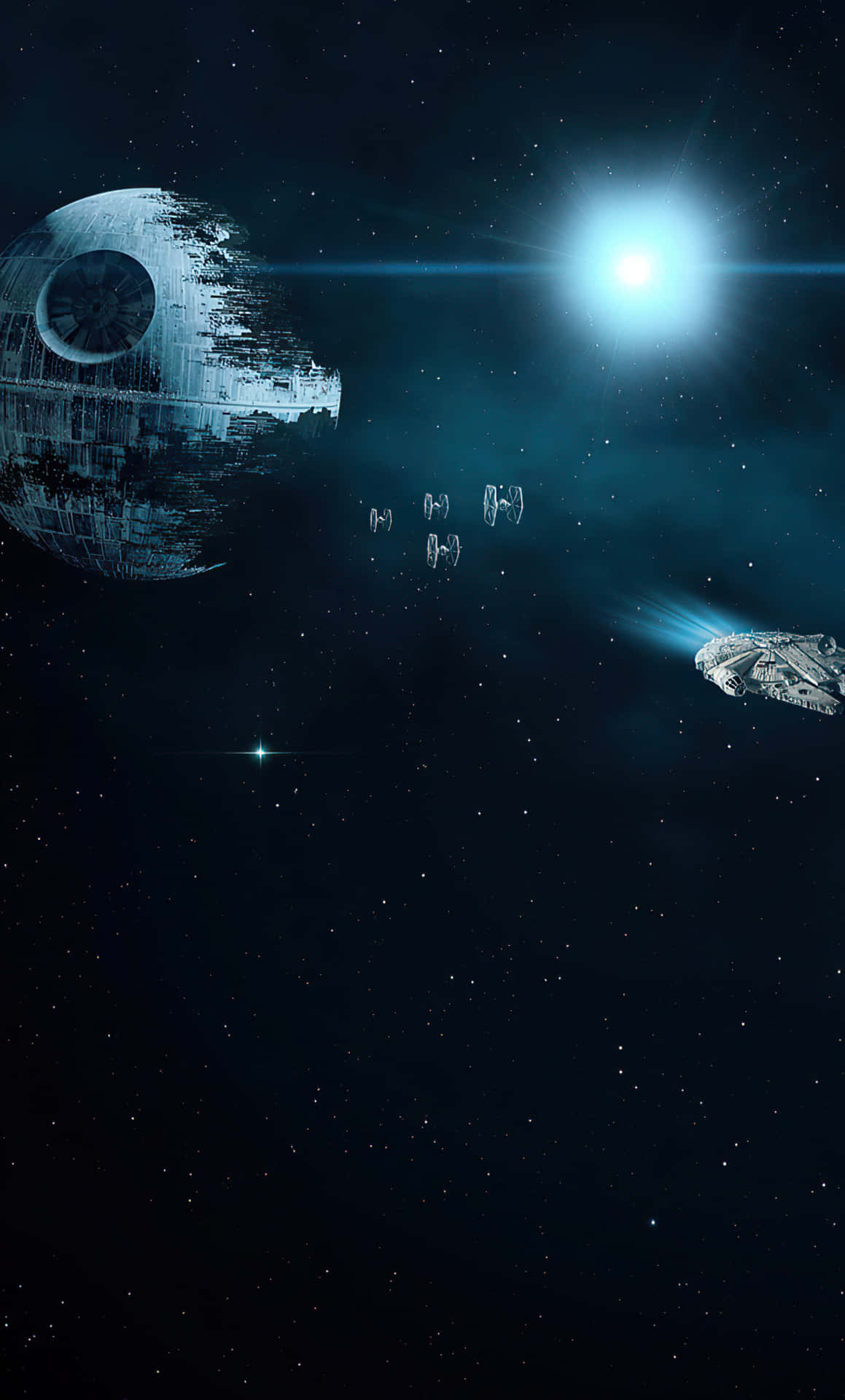 Star Wars Death Starand Millennium Falcon Background