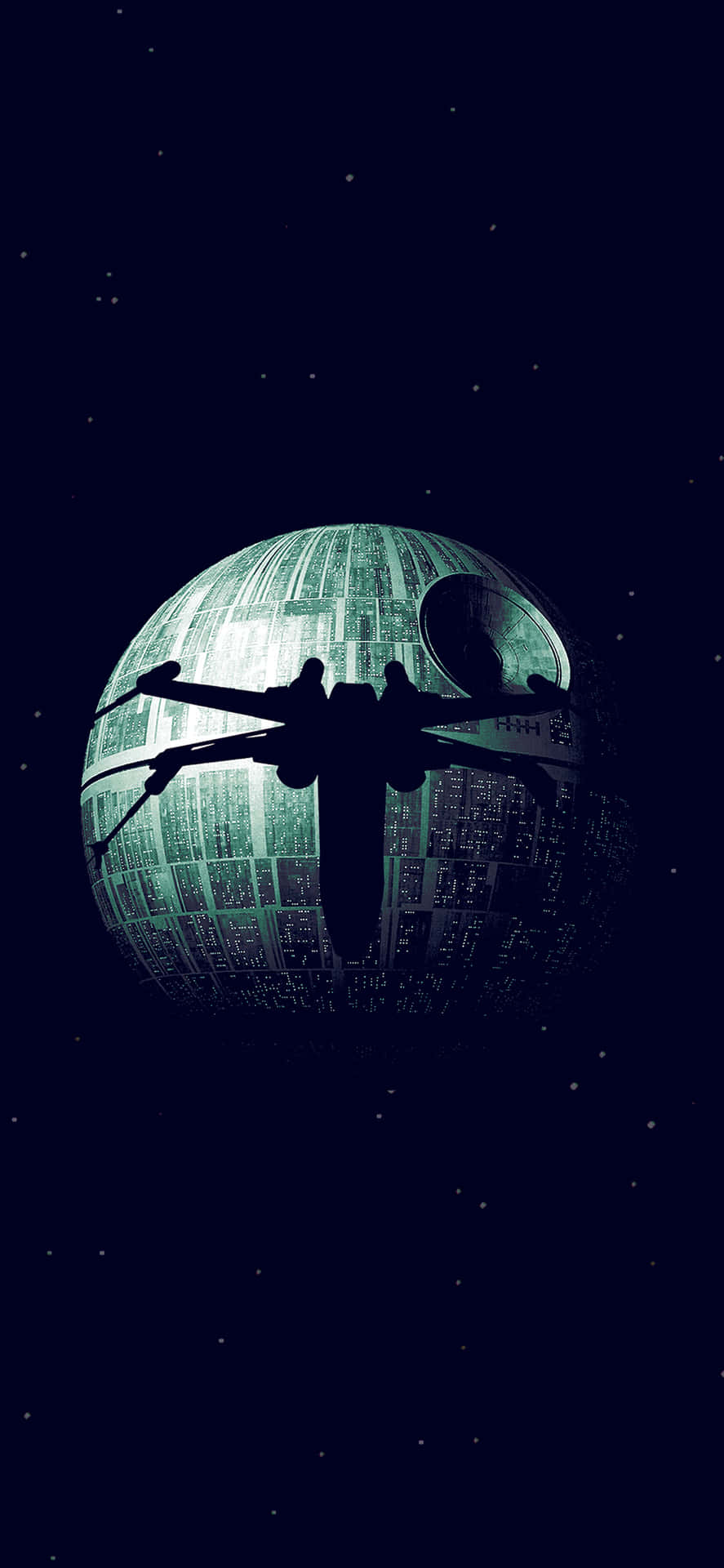 Star Wars Death Starand X Wing Silhouette Background