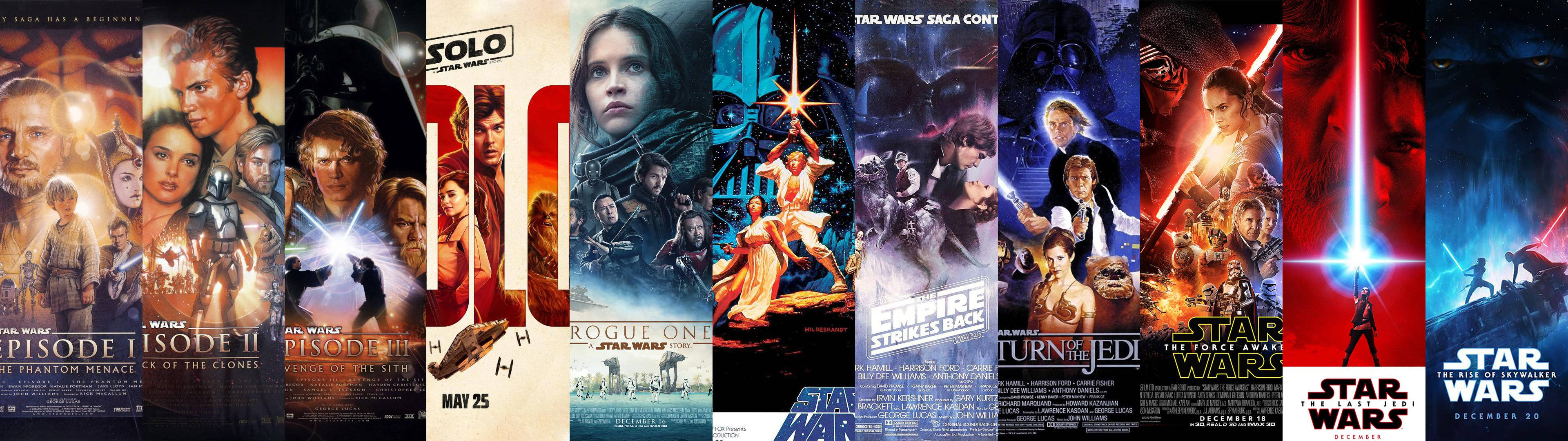 Star Wars Dual Screen Movie Posters Background