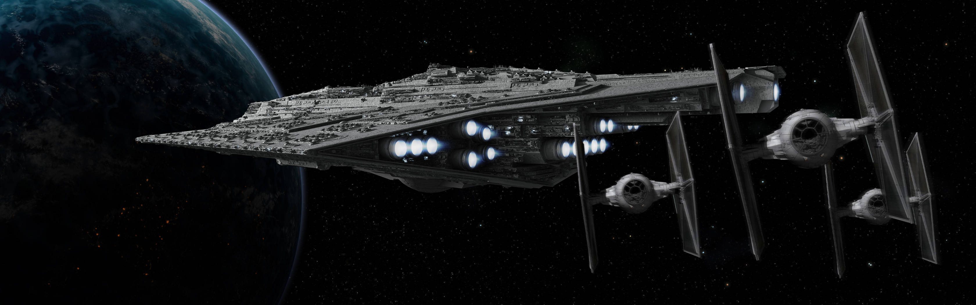 Star Wars Dual Screen Star Destroyer Background