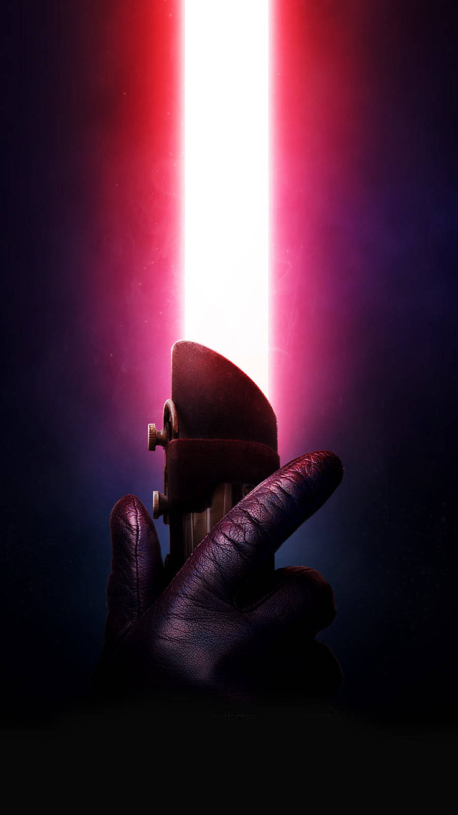 Star Wars Hand Holding Red Lightsaber Background