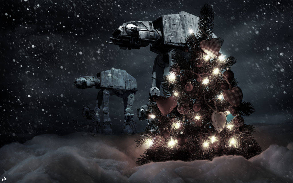 Star Wars Ipad At-at Walker Christmas Background