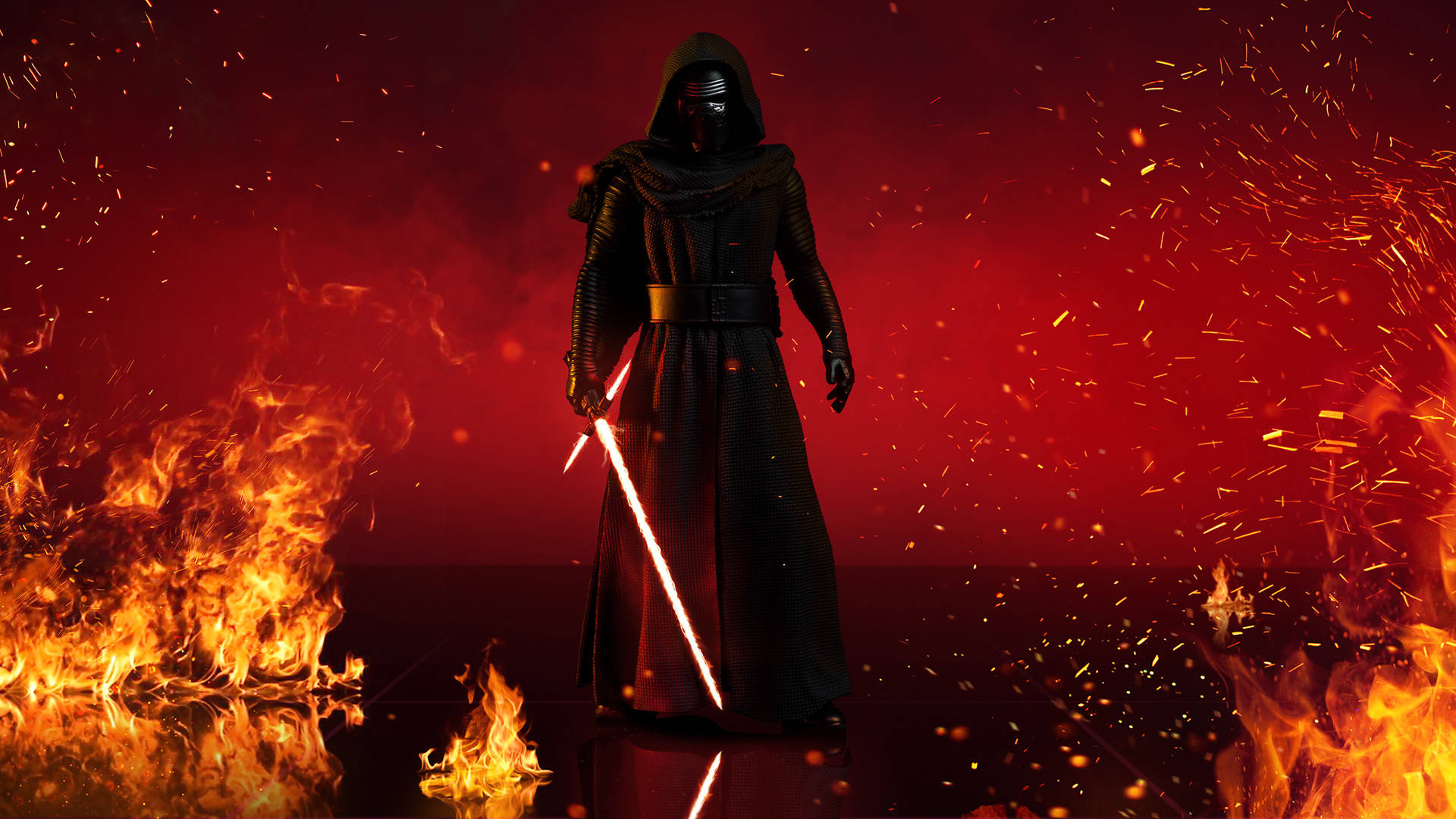 Star Wars Ipad Kylo Ren Flames Background