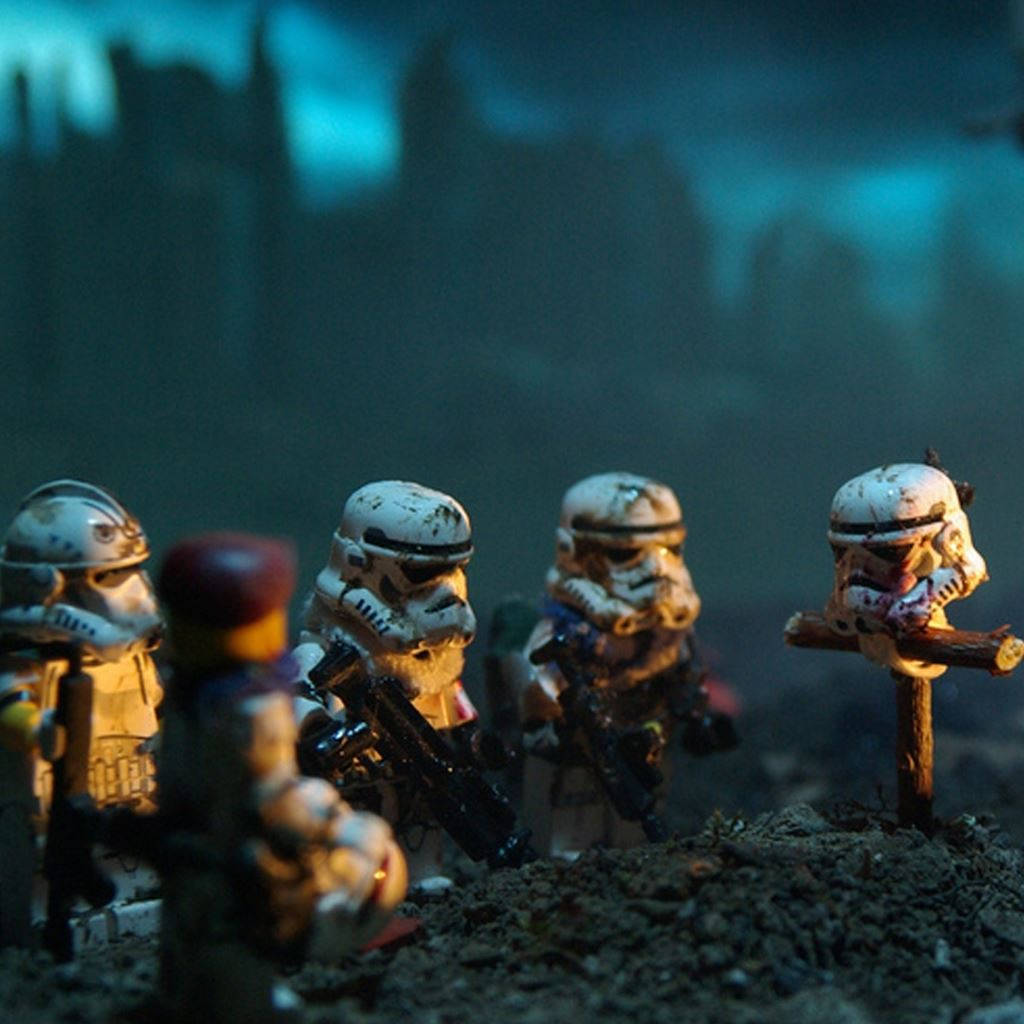 Star Wars Ipad Lego Stormtroopers Grieving Background