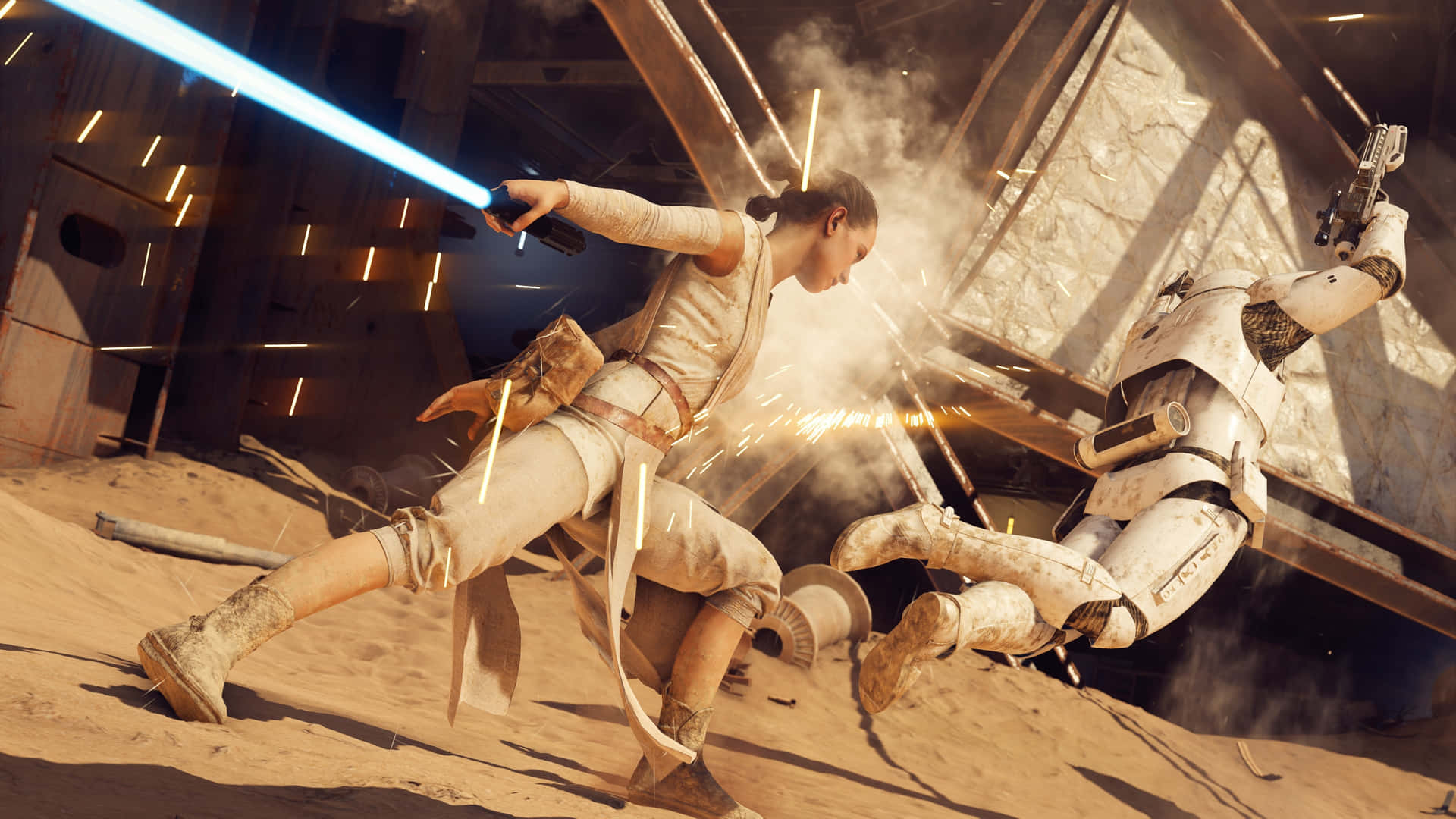 Star Wars Lightsaber Duel Ultra Wide Background