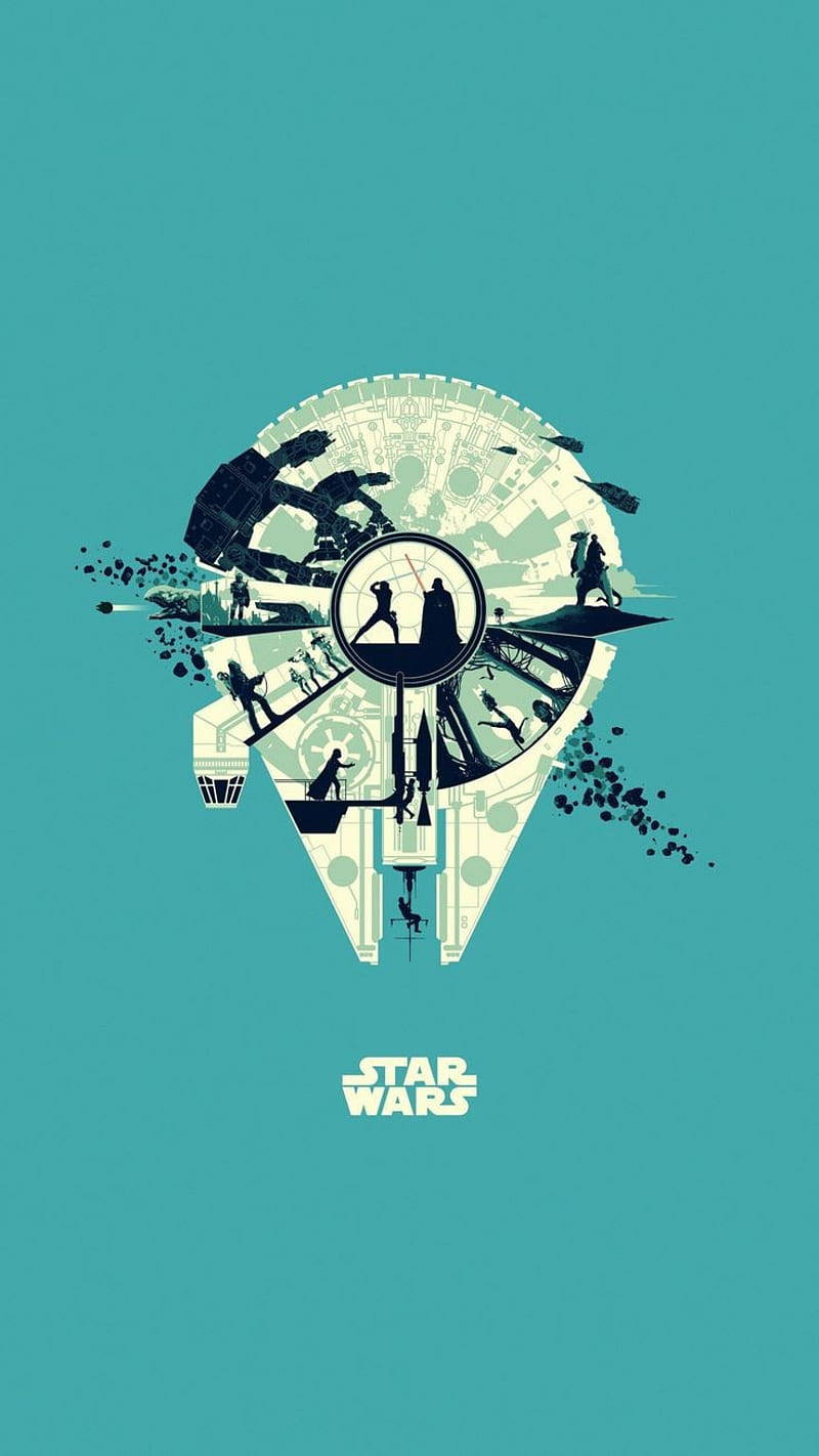 Star Wars Millennium Falcon Cool Android Vector Background