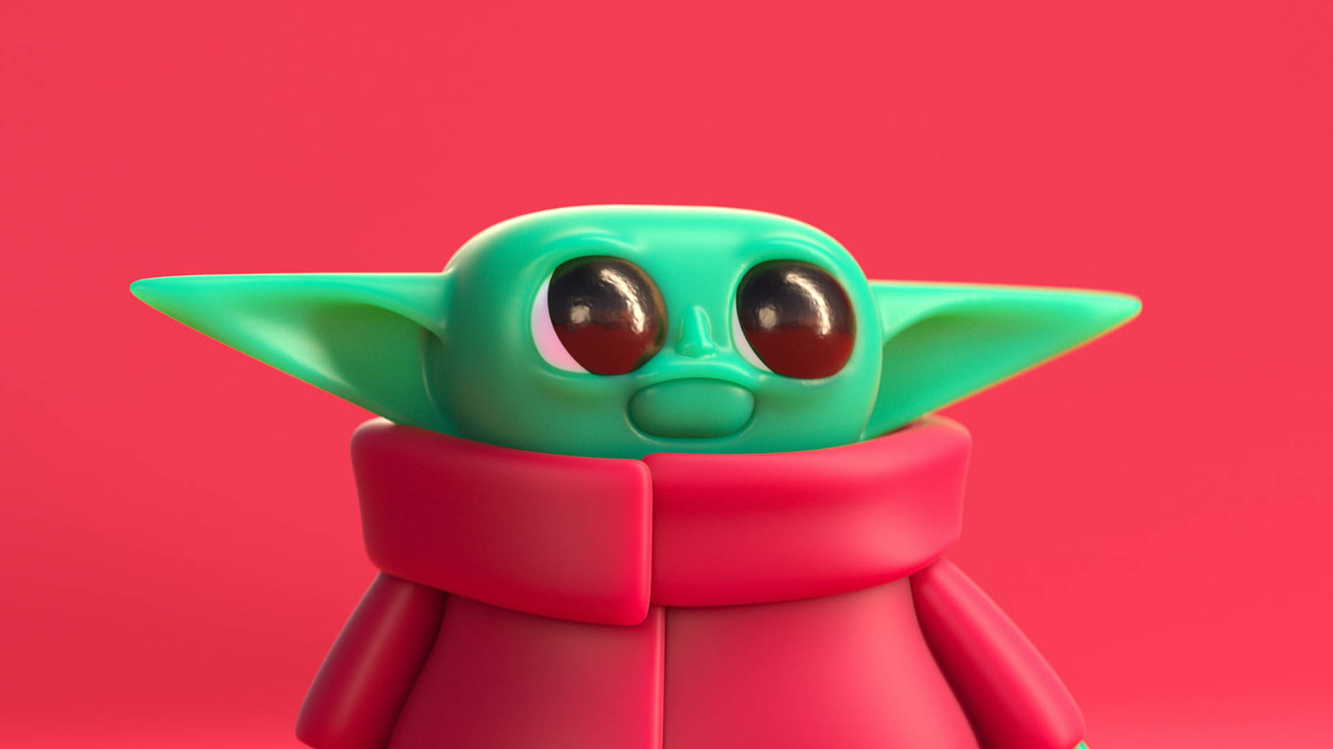 Star Wars Red Baby Yoda Background