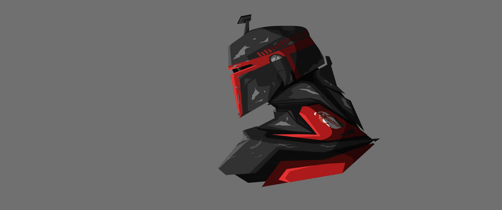 Star Wars Red Black Mandalorian Helmet Background