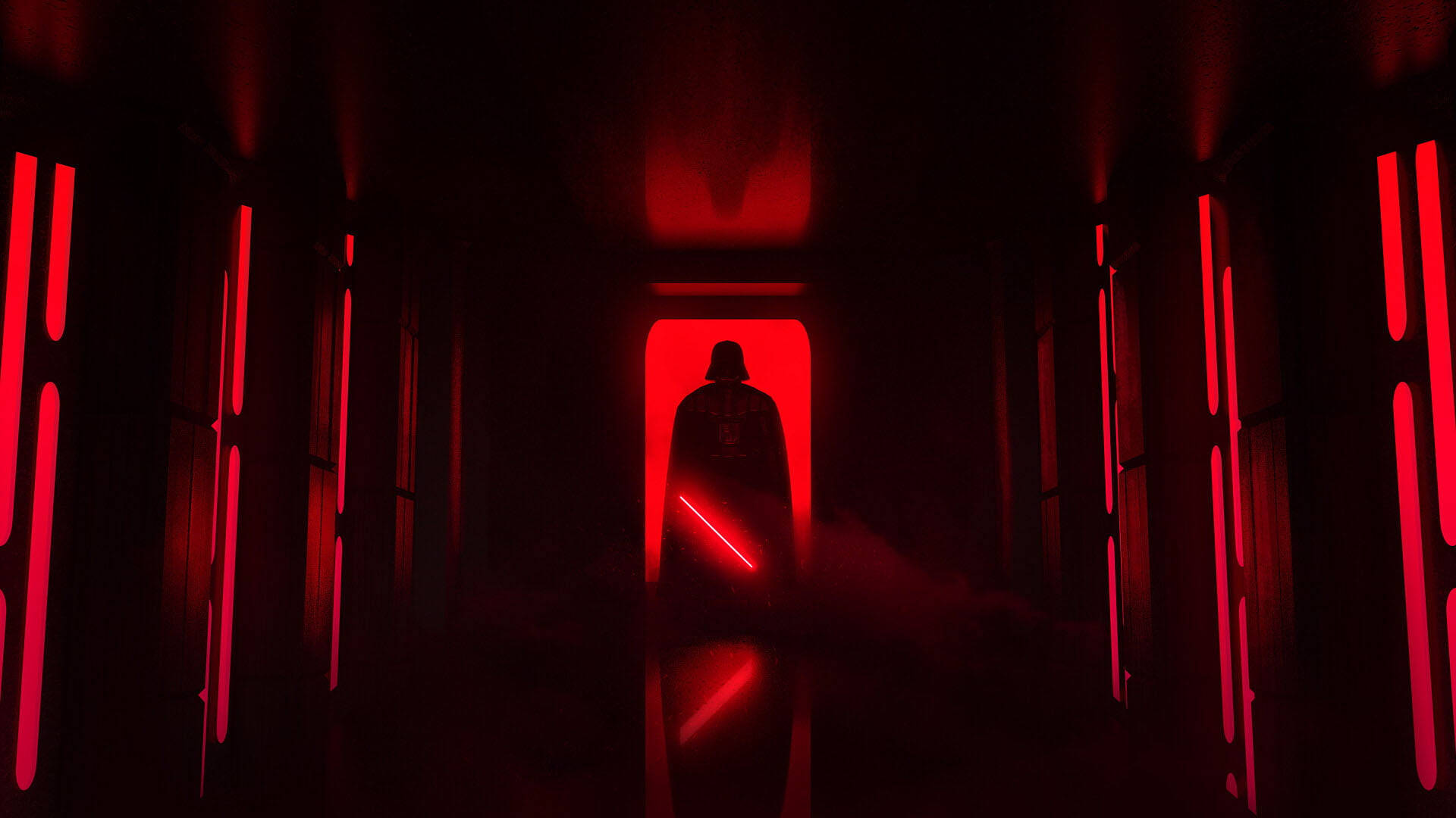 Star Wars Red Darth Vader Silhouette Background