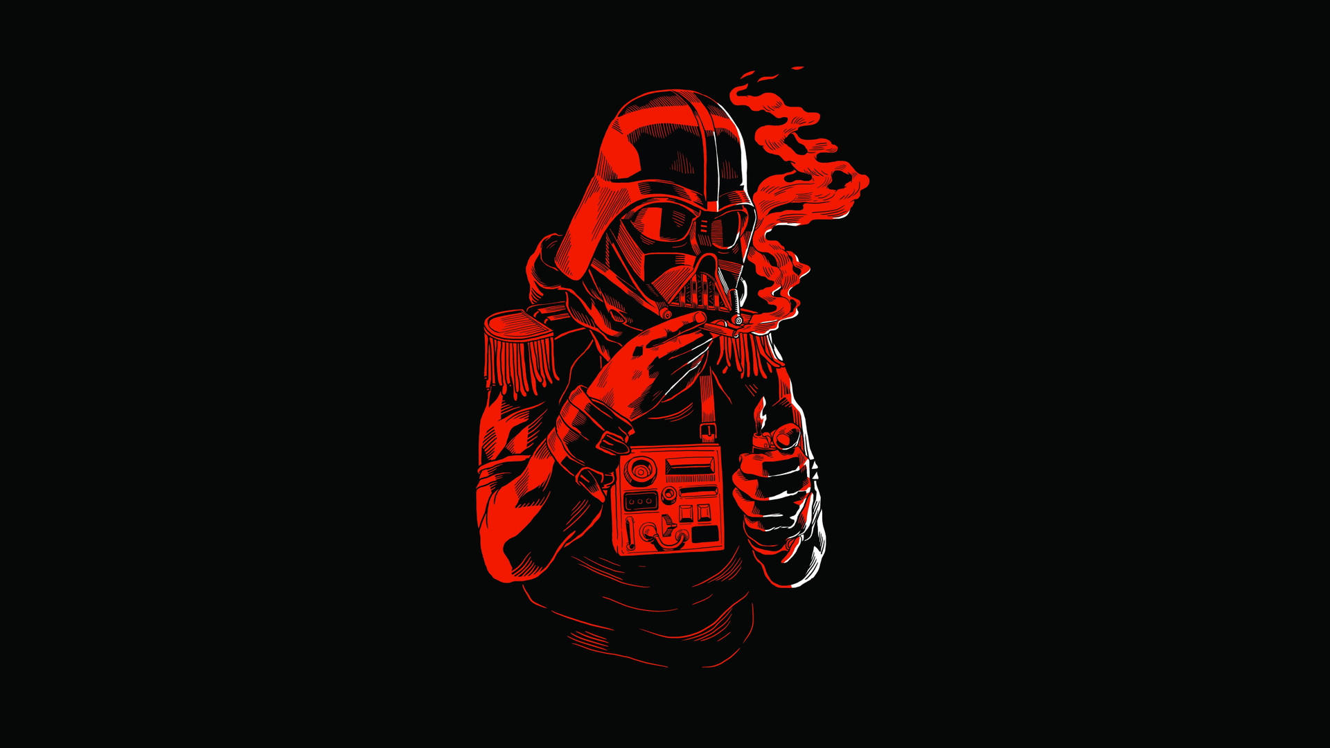 Star Wars Red Darth Vader Smoking Background