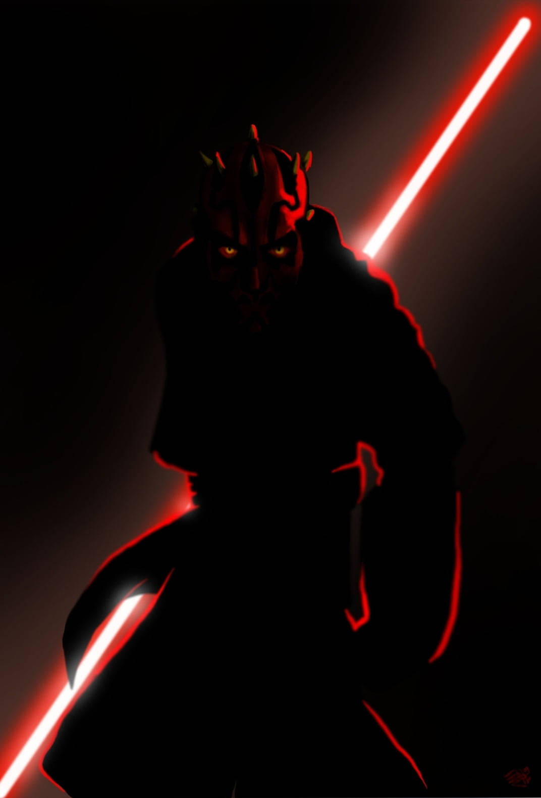 Star Wars Red Lightsaber Darth Maul Background