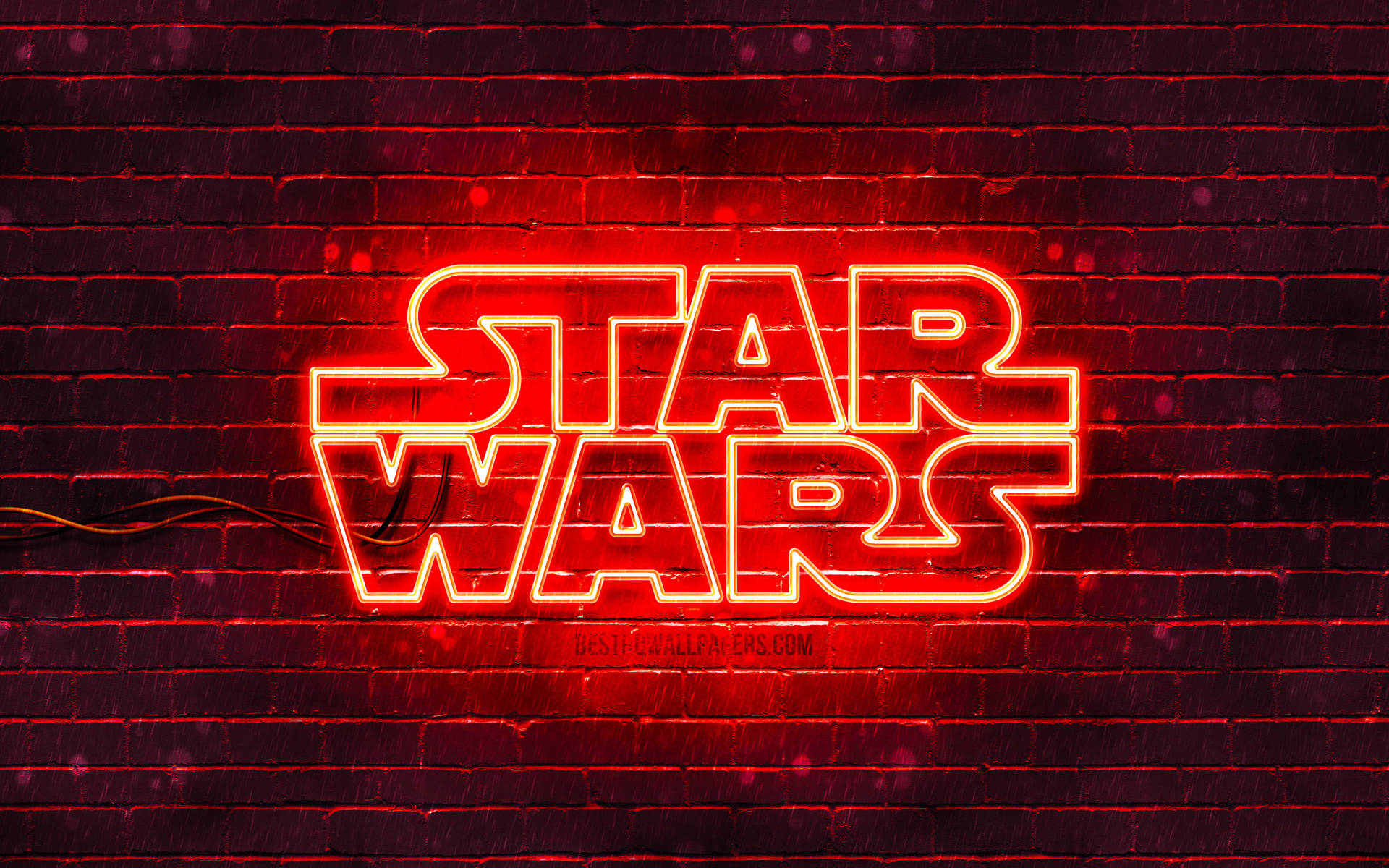 Star Wars Red Neon Logo Background
