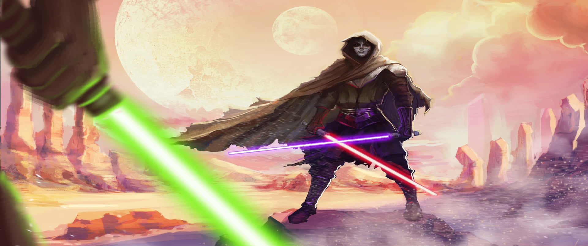 Star Wars Sith Lord Standing Strong Ultra Wide Background