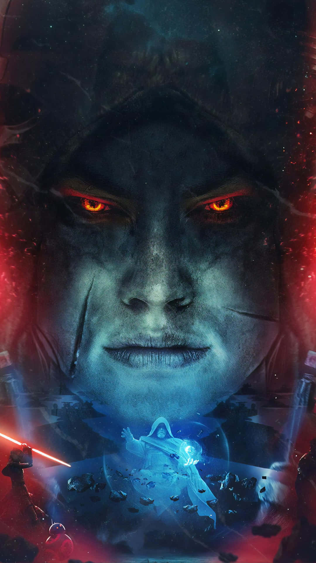 Star Wars Sith Lordand Jedi Battle Art Background