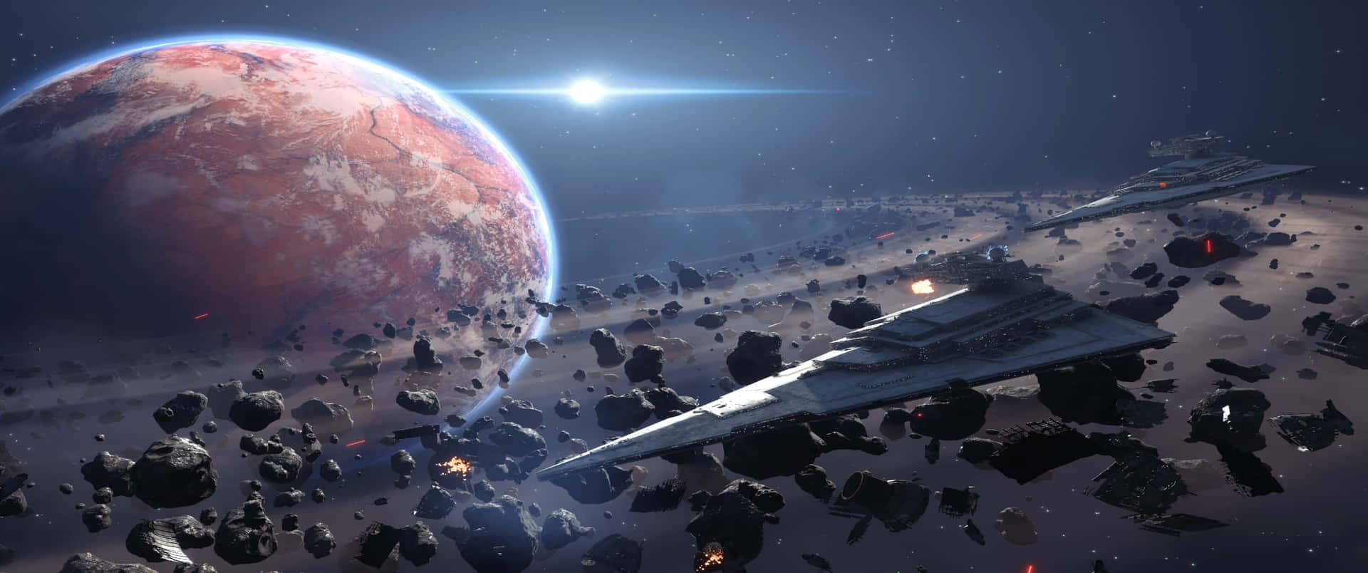 Star Wars Space Battle Scene Background