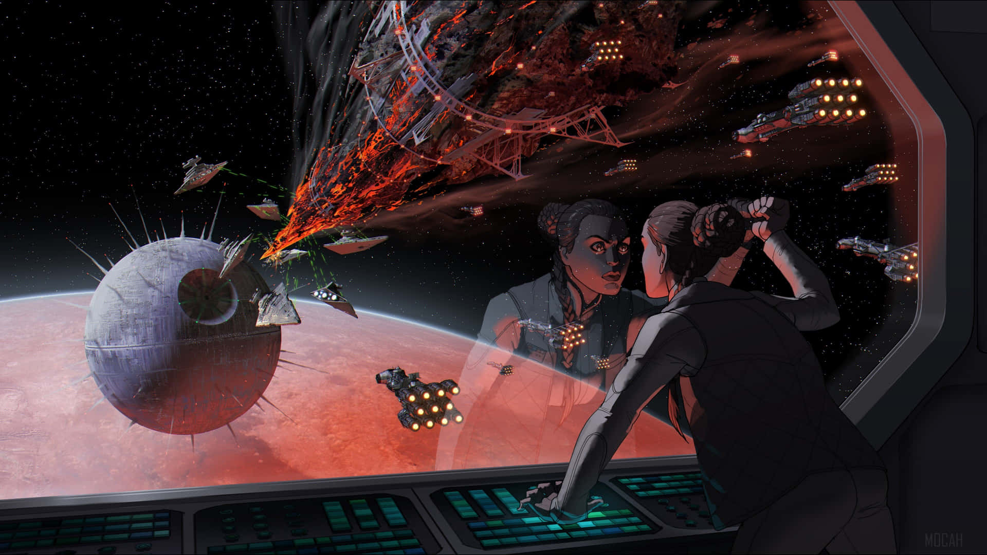 Star Wars Space Battle Scene Background