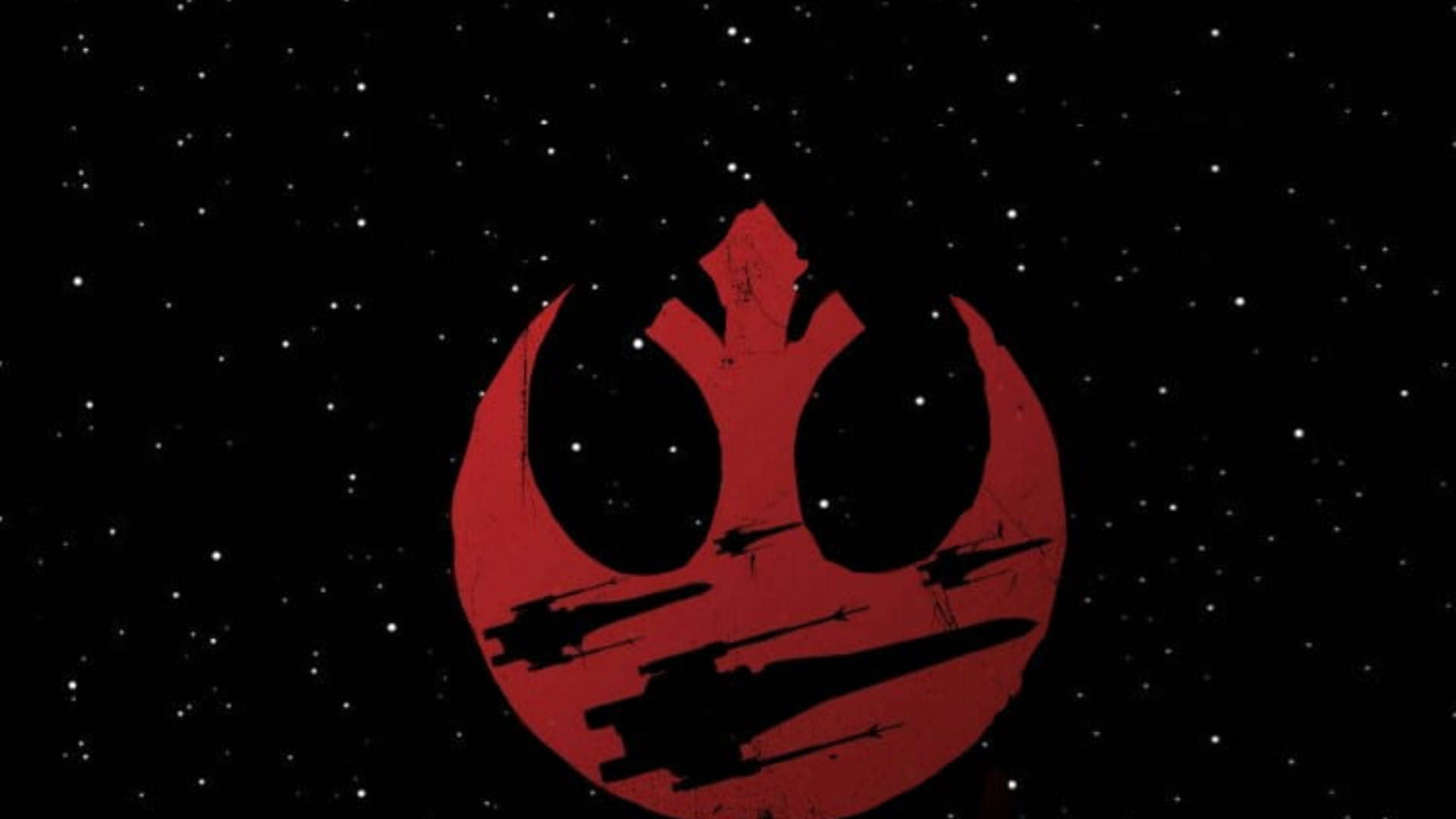 Star Wars Spaceships Red Logo Background