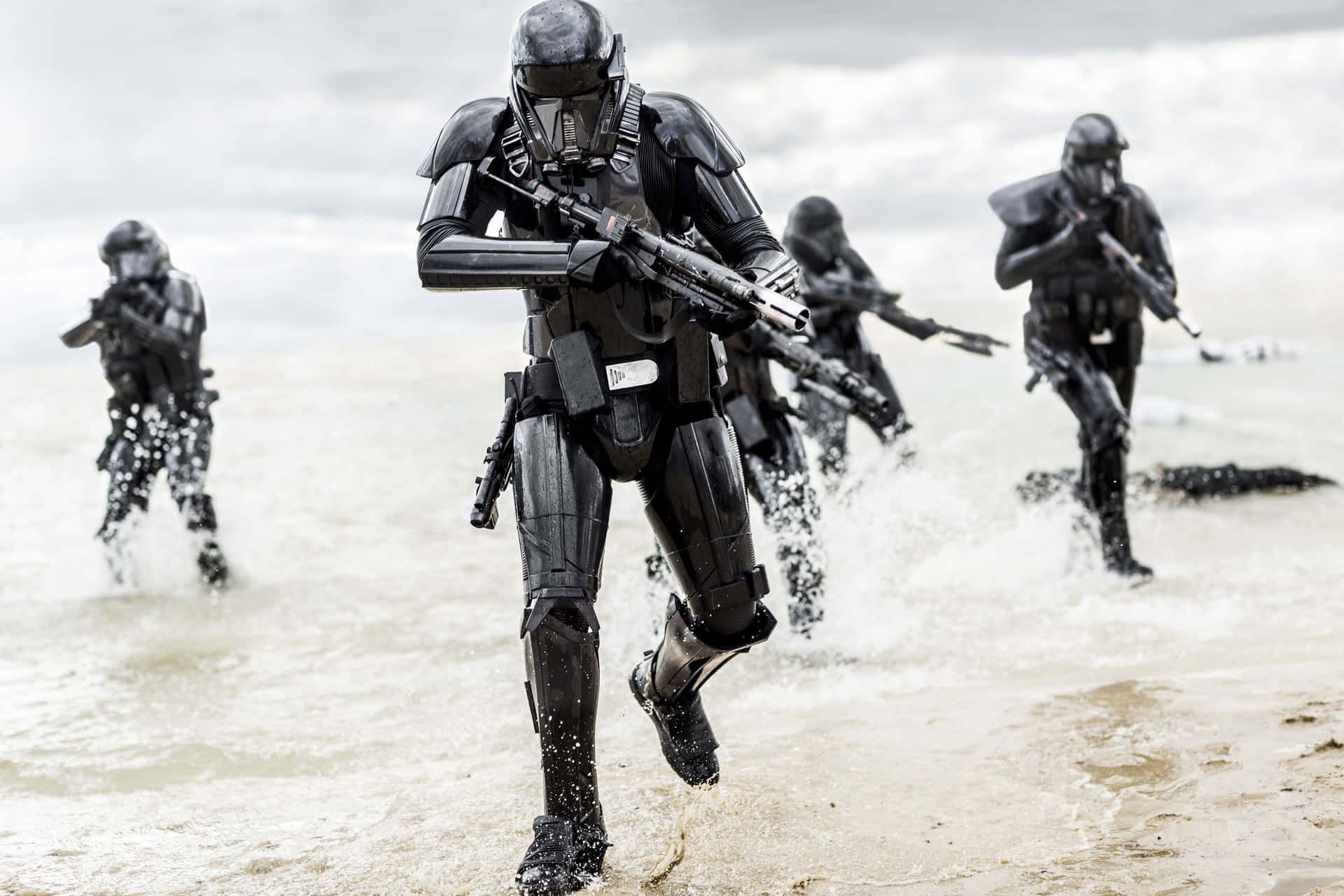 Star Wars Stormtroopers Running In The Water Background